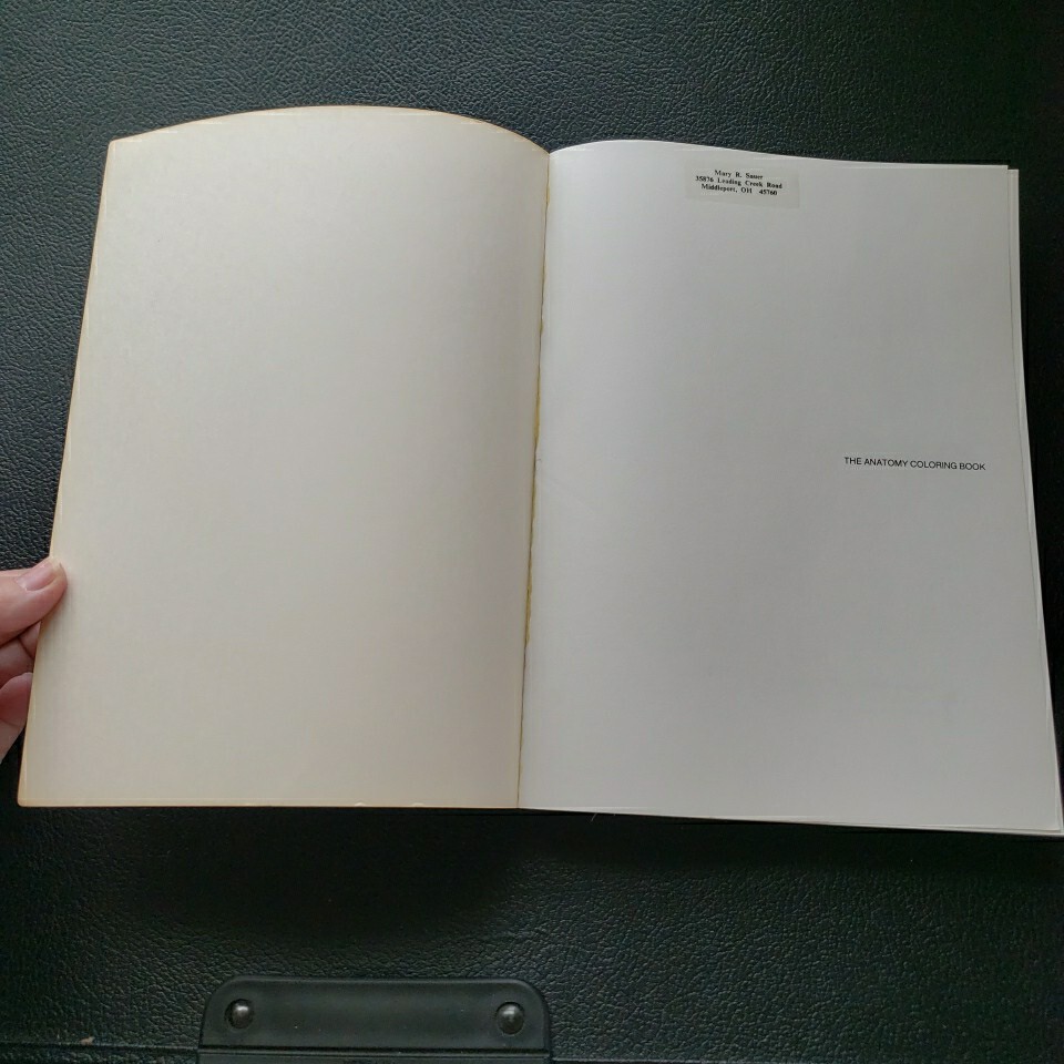 Anatomy Coloring Book by Wynn Kapit and Lawrence M. Elson, Some writing no color