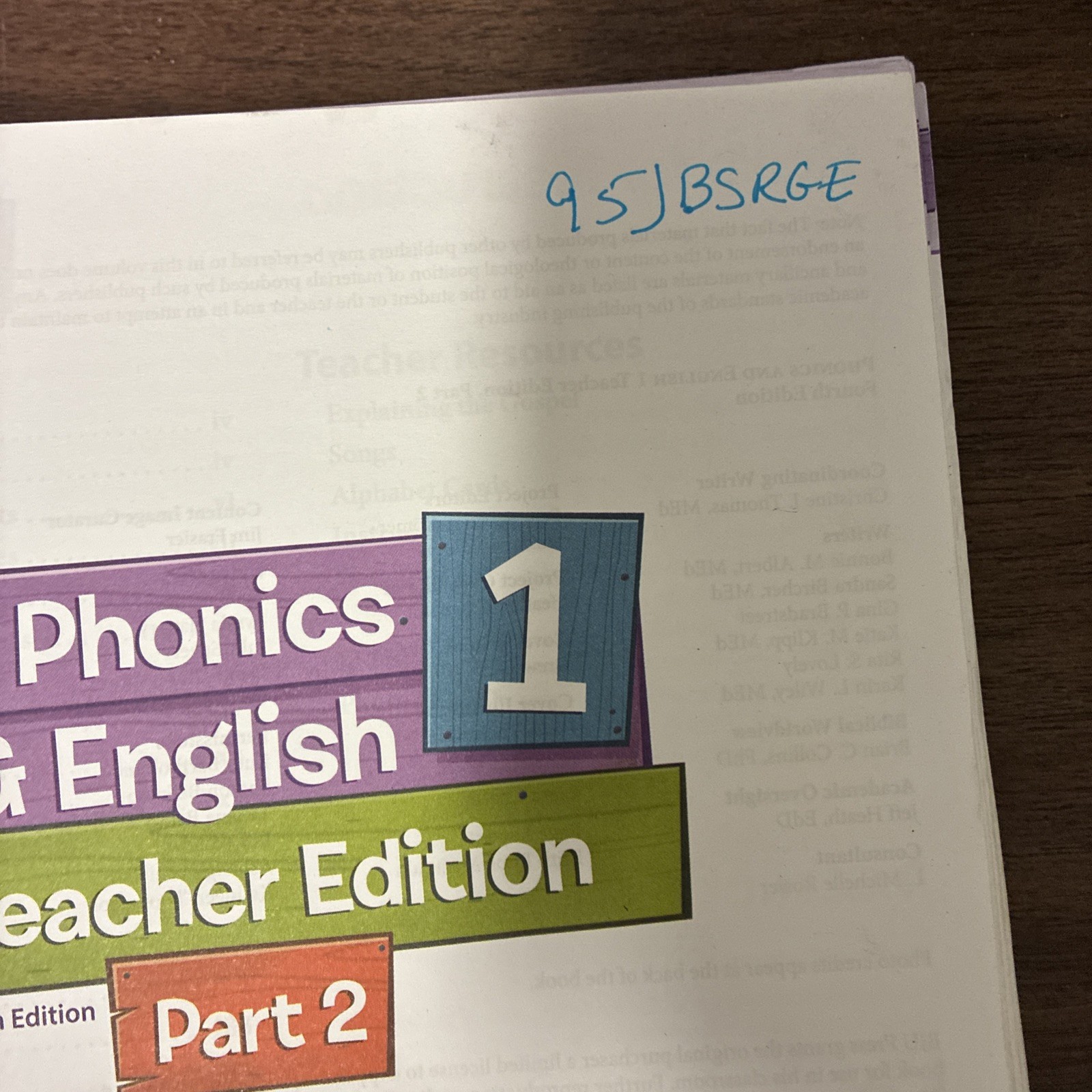 BJU Grade 1 Phonics and English 1 Teacher Edition – Two Volumes, Fourth Edition