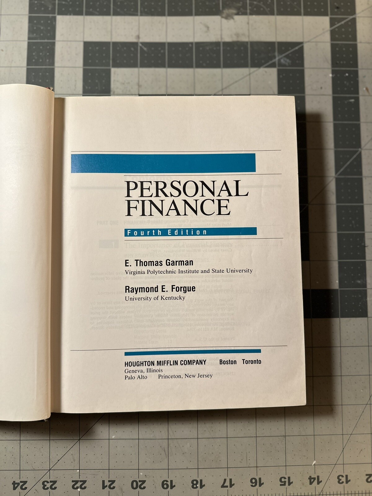 Personal Finance 4rd Edition E. Thomas Garman Raymond Forgue 1990 Hardcover Book