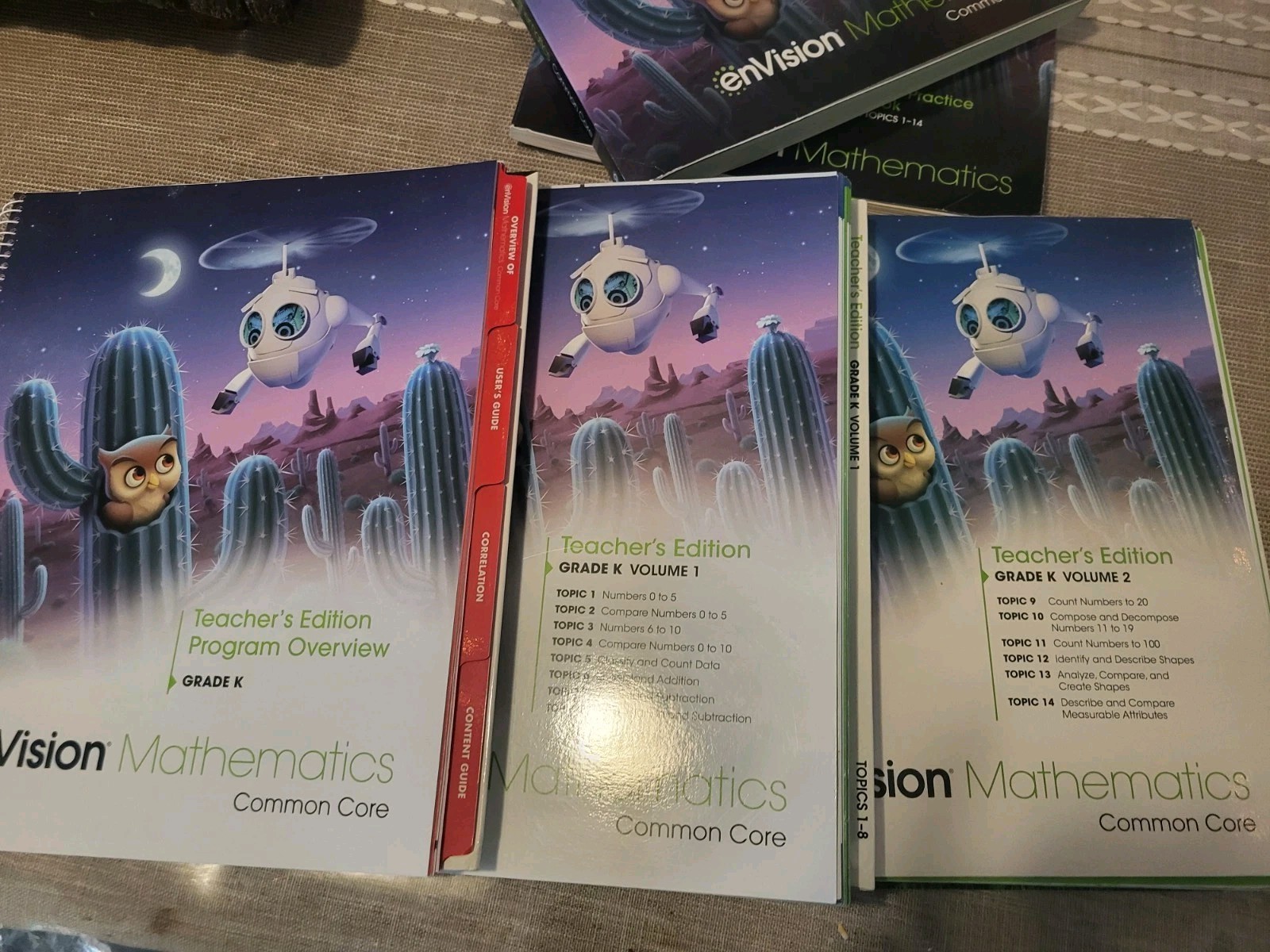 enVision Math Common Core Teachers Edition Grade K Lot With Workbooks