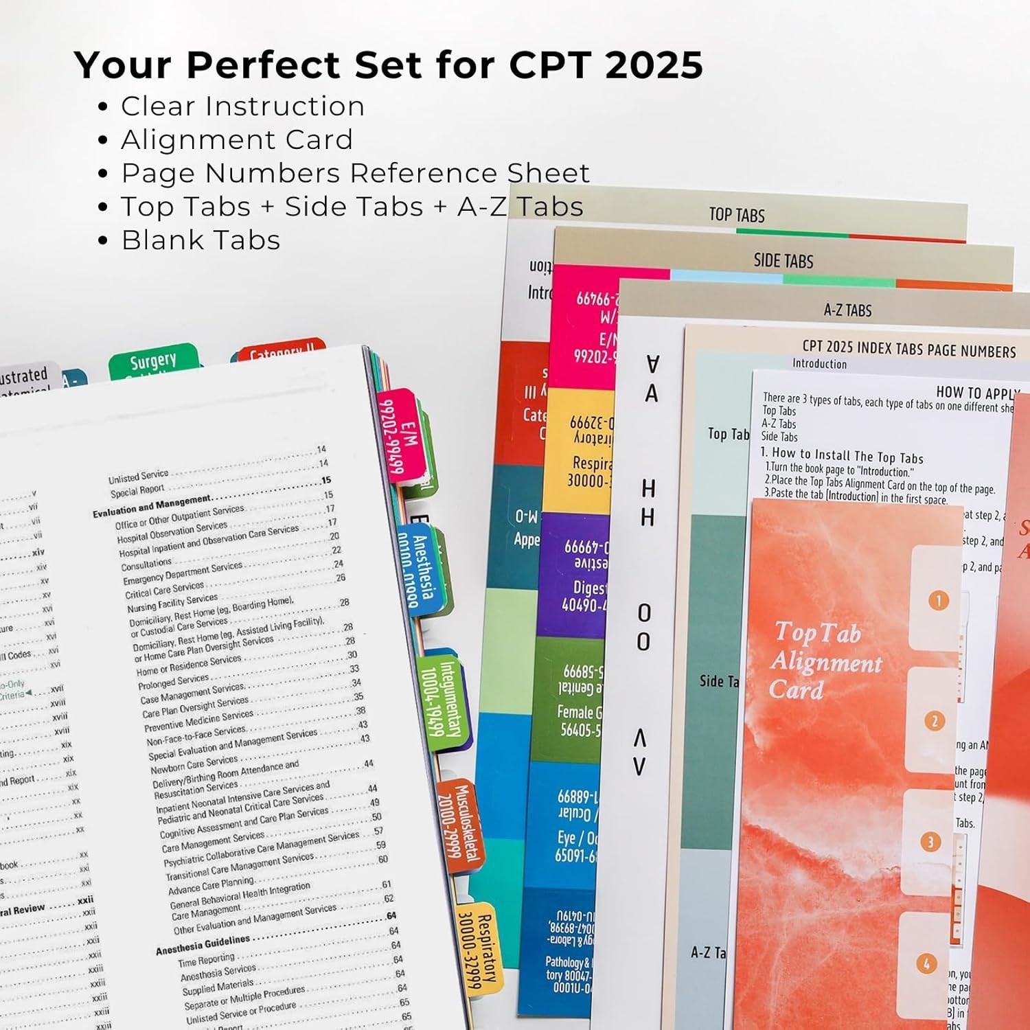 CPT 2025 Code Book Index Tabs – for AMA Version CPT 2025 Professional Edition, E