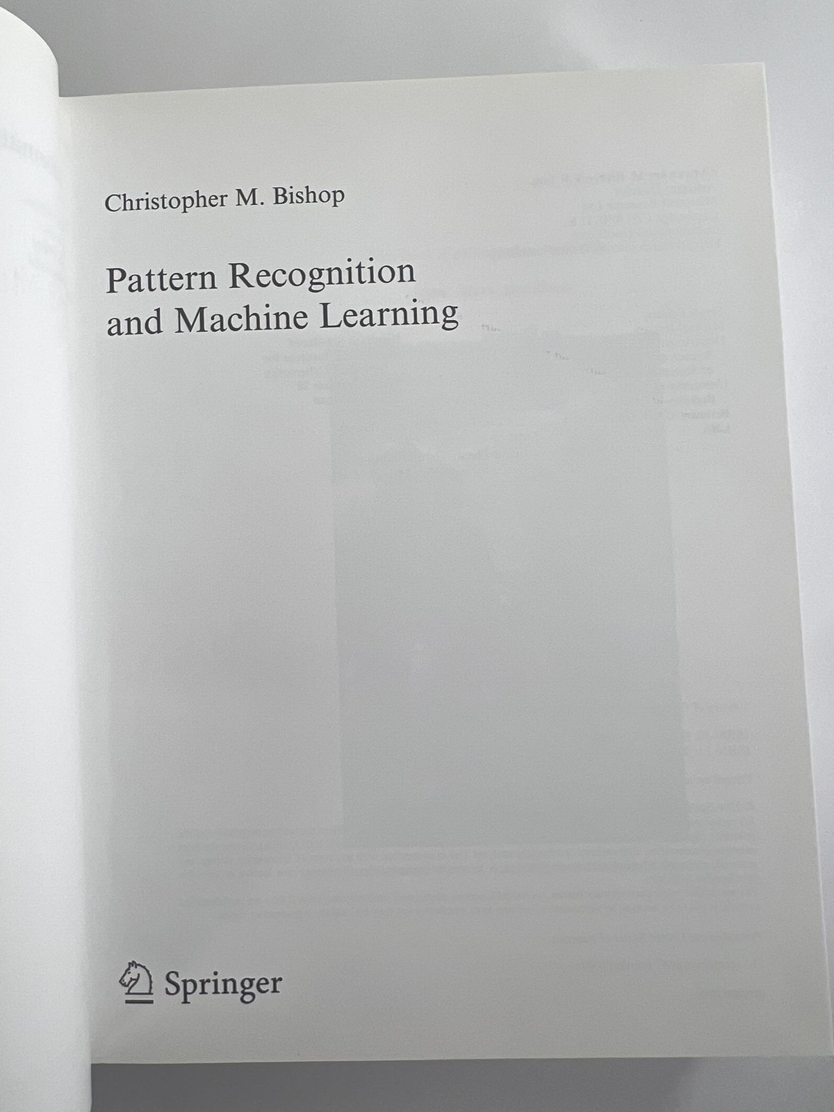 Pattern Recognition And Machine Learning Bishop Springer Brown/Black HC 2006