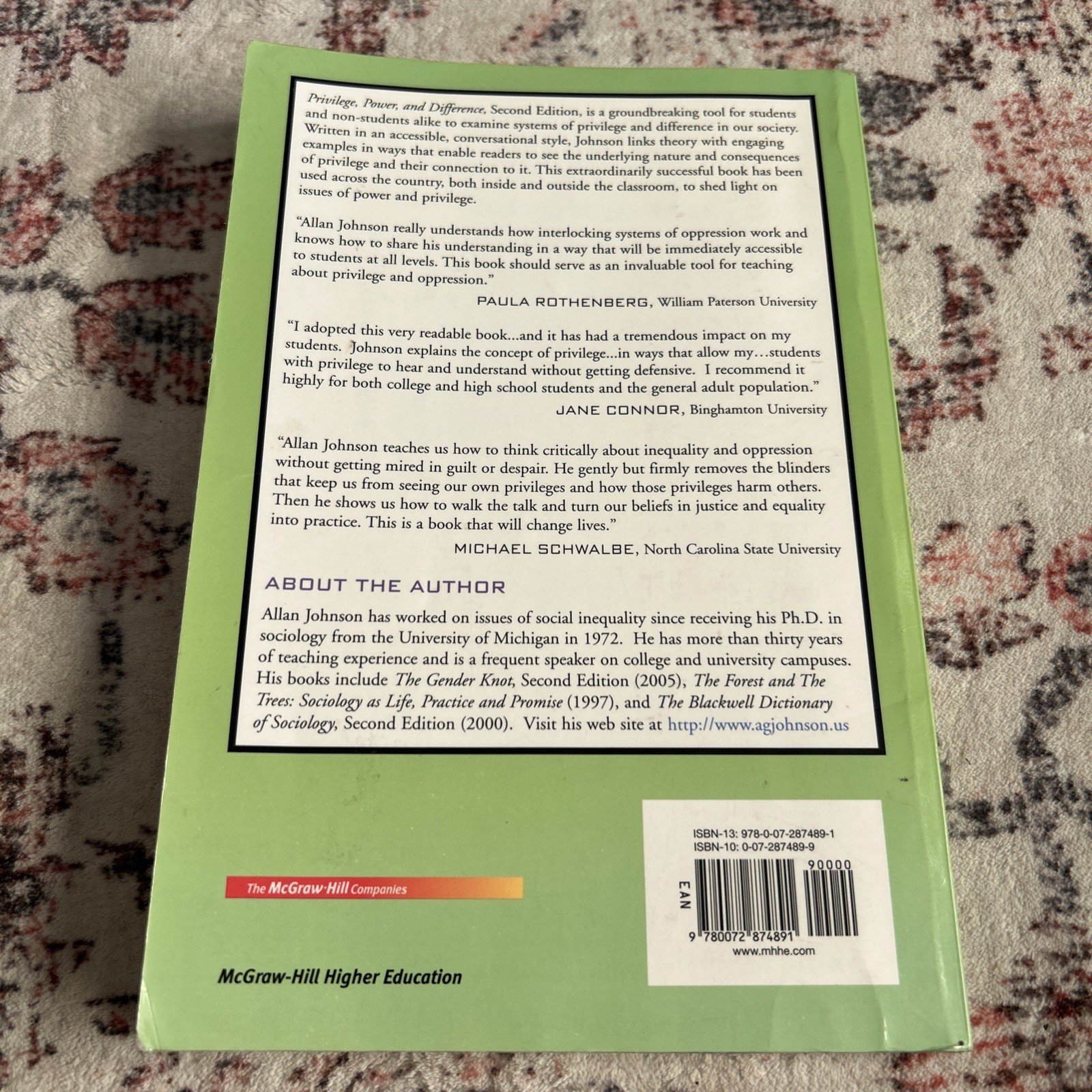 Privilege, Power, and Difference by Allan G. Johnson 2nd edition