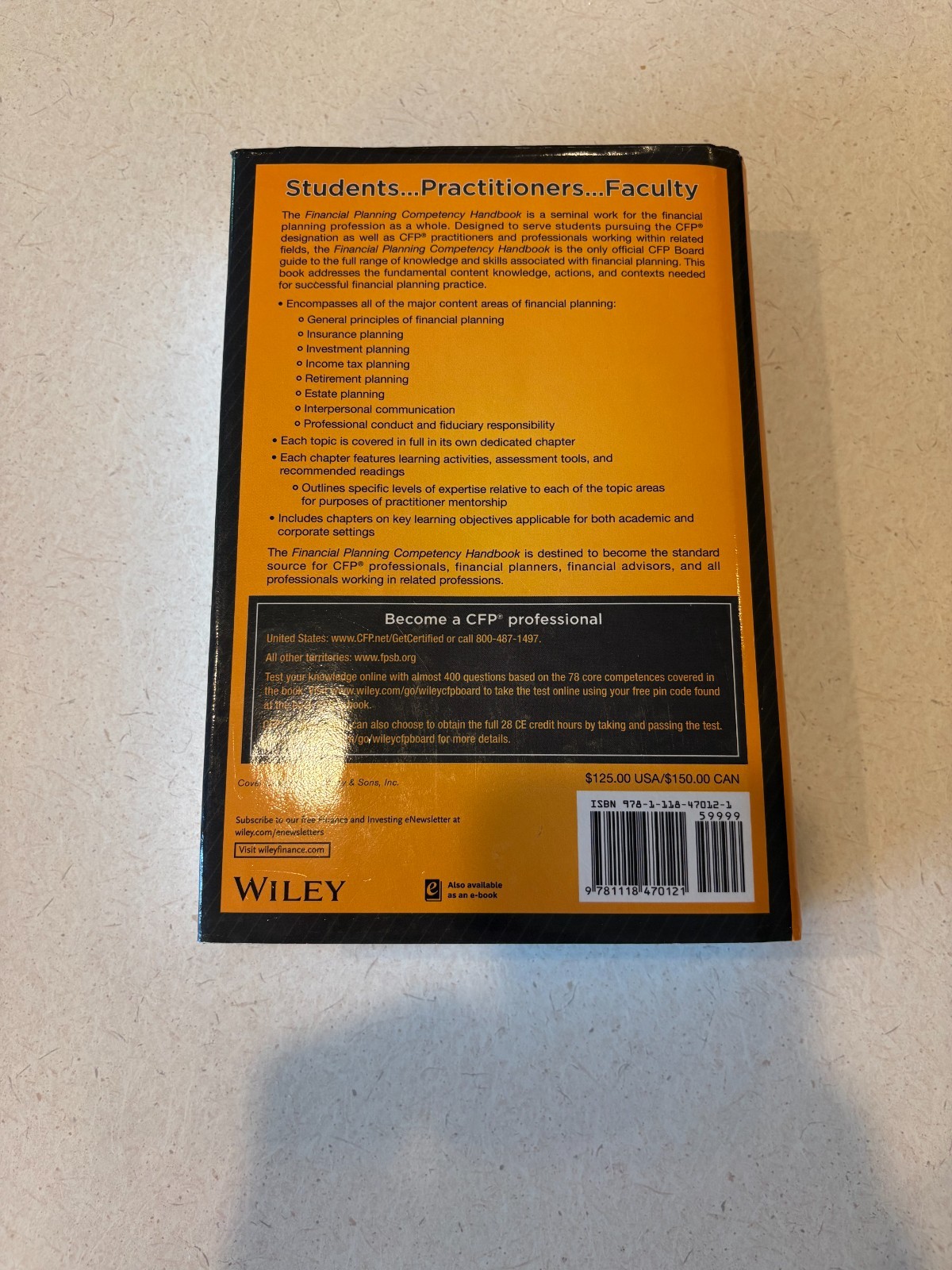 Financial Planning Competency Handbook by CFP Board Wiley (2015, Hardcover)