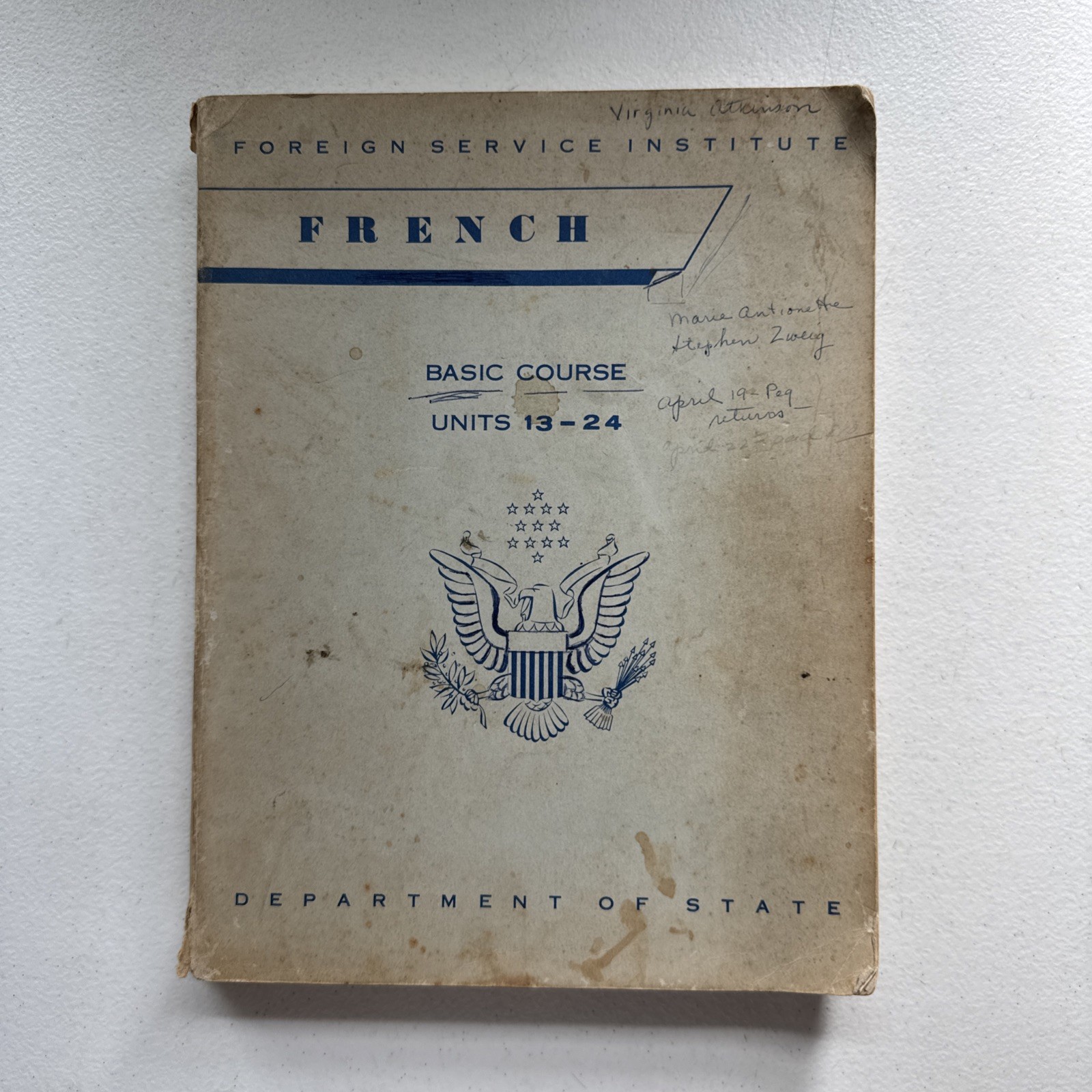 Foreign Service Insitute French Basic Course Units 13-24 1960
