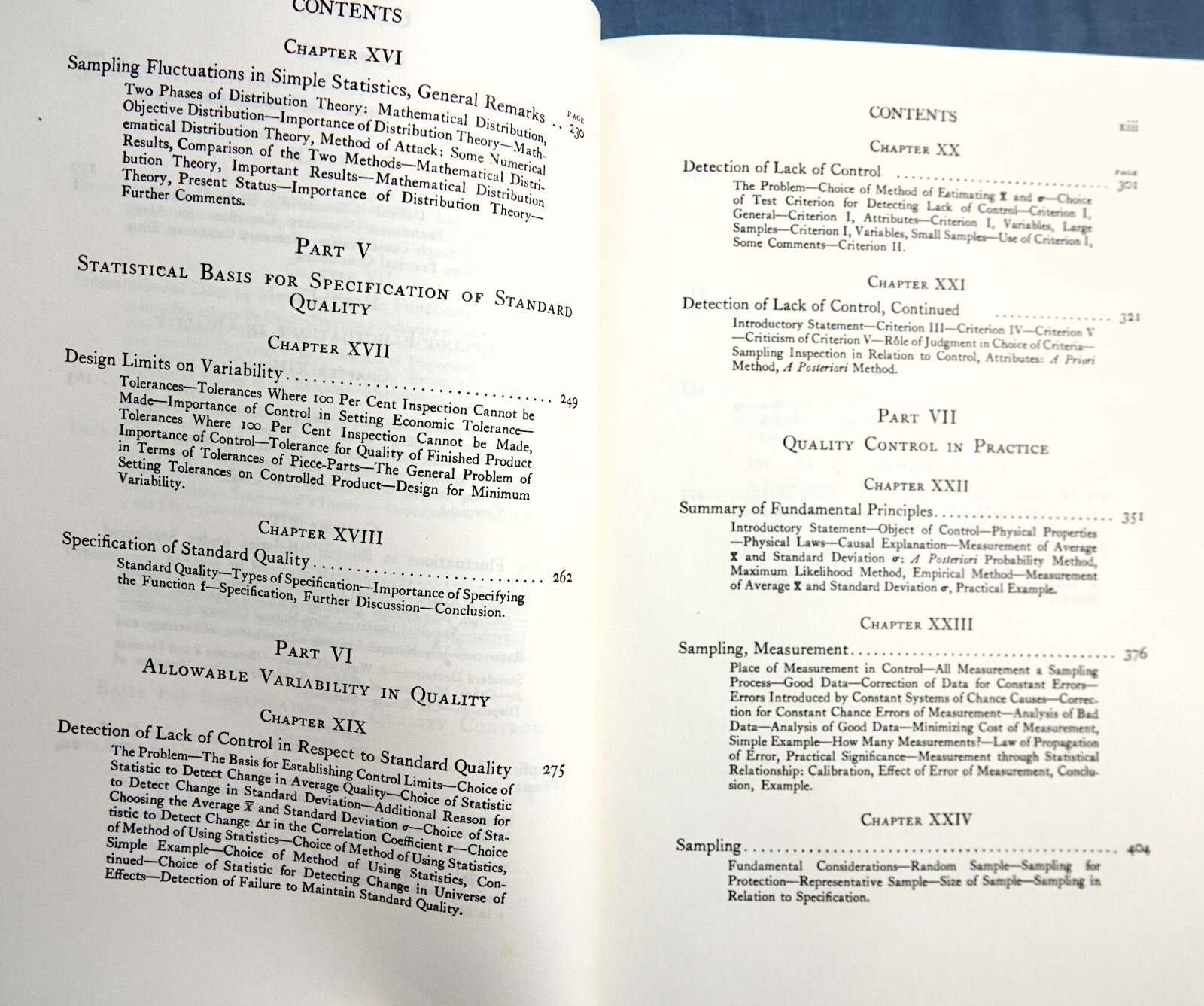ECONOMIC CONTROL OF QUALITY OF MANUFACTURED PRODUCT BY W.A. SHEWHART 1931 HC
