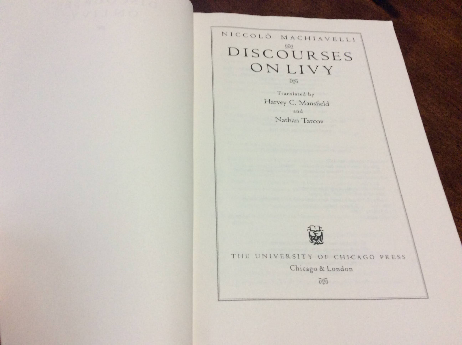 Discourses on Livy by Machiavelli, Niccolo (1996 Paperback)