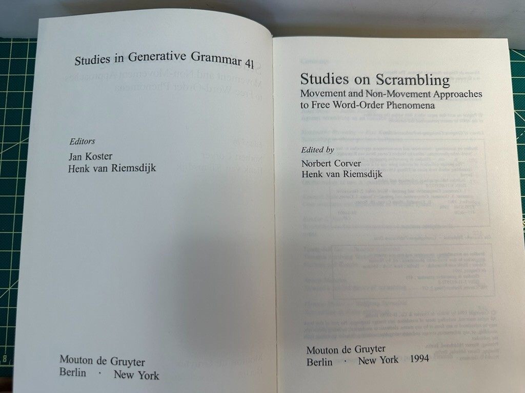 Studies in Generative Grammar [SGG] Ser.: Studies on Scrambling : Movement…