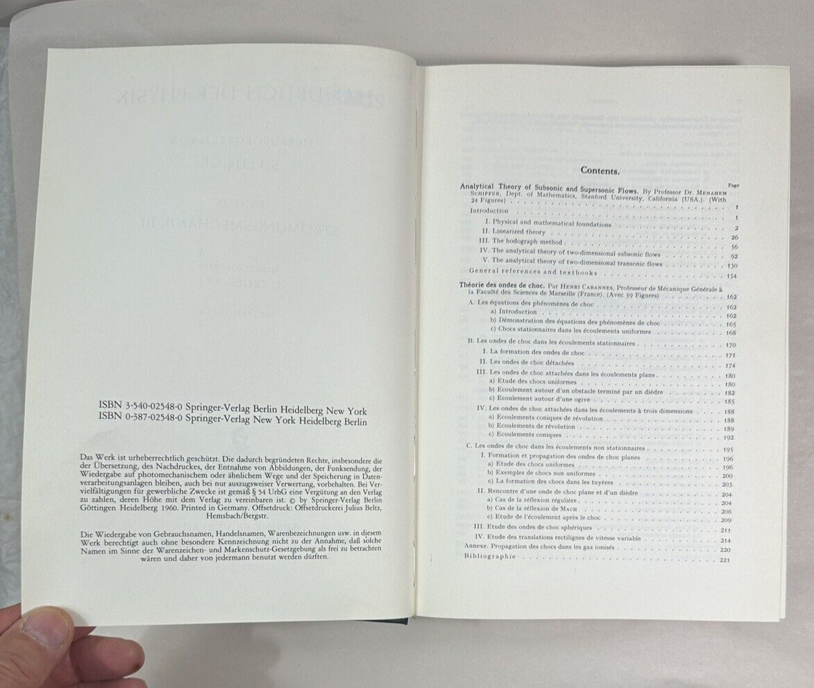 Encyclopedia of Physics – S. Flugge – Fluid Dynamics III – Springer Verlag HC