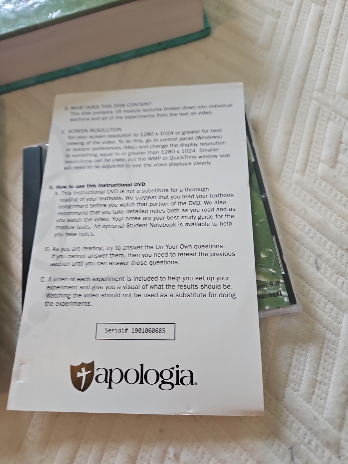 Apologia Exploring Creation With Biology 2nd Edition 6 Item Lot Video…