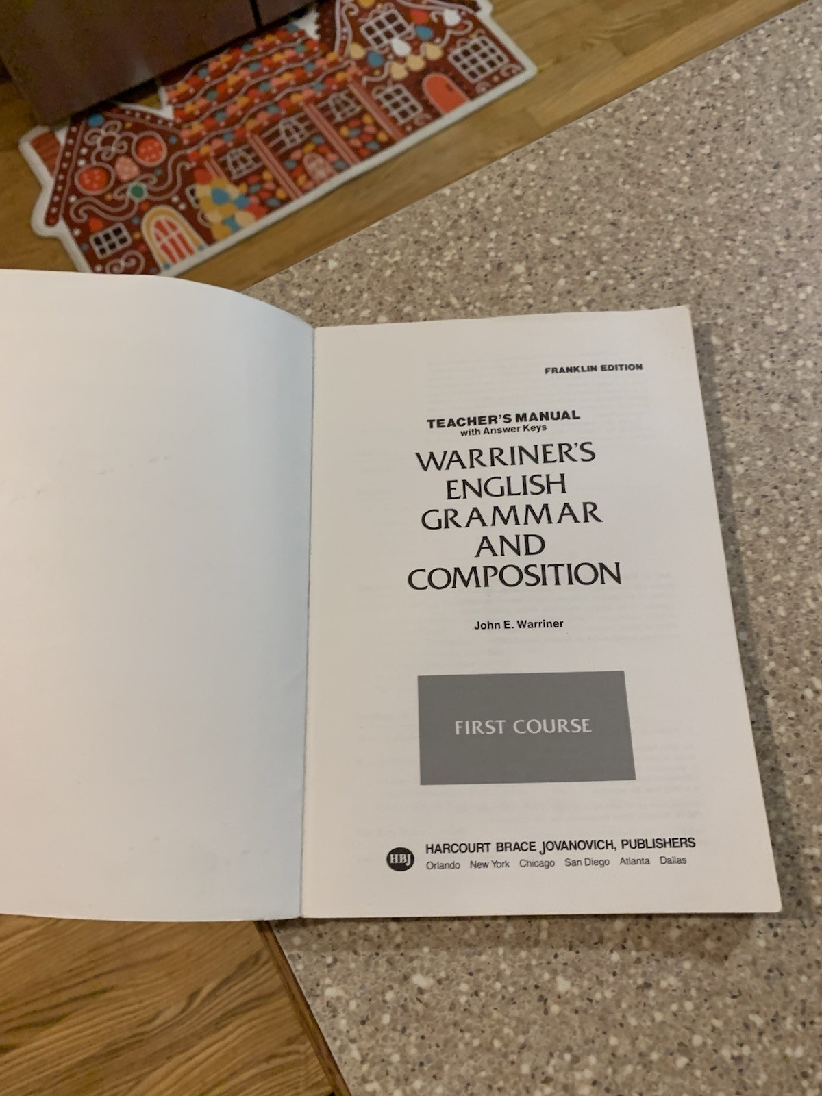 Vintage Teacher’s Manual – Warriner’s English Grammar Composition First Course
