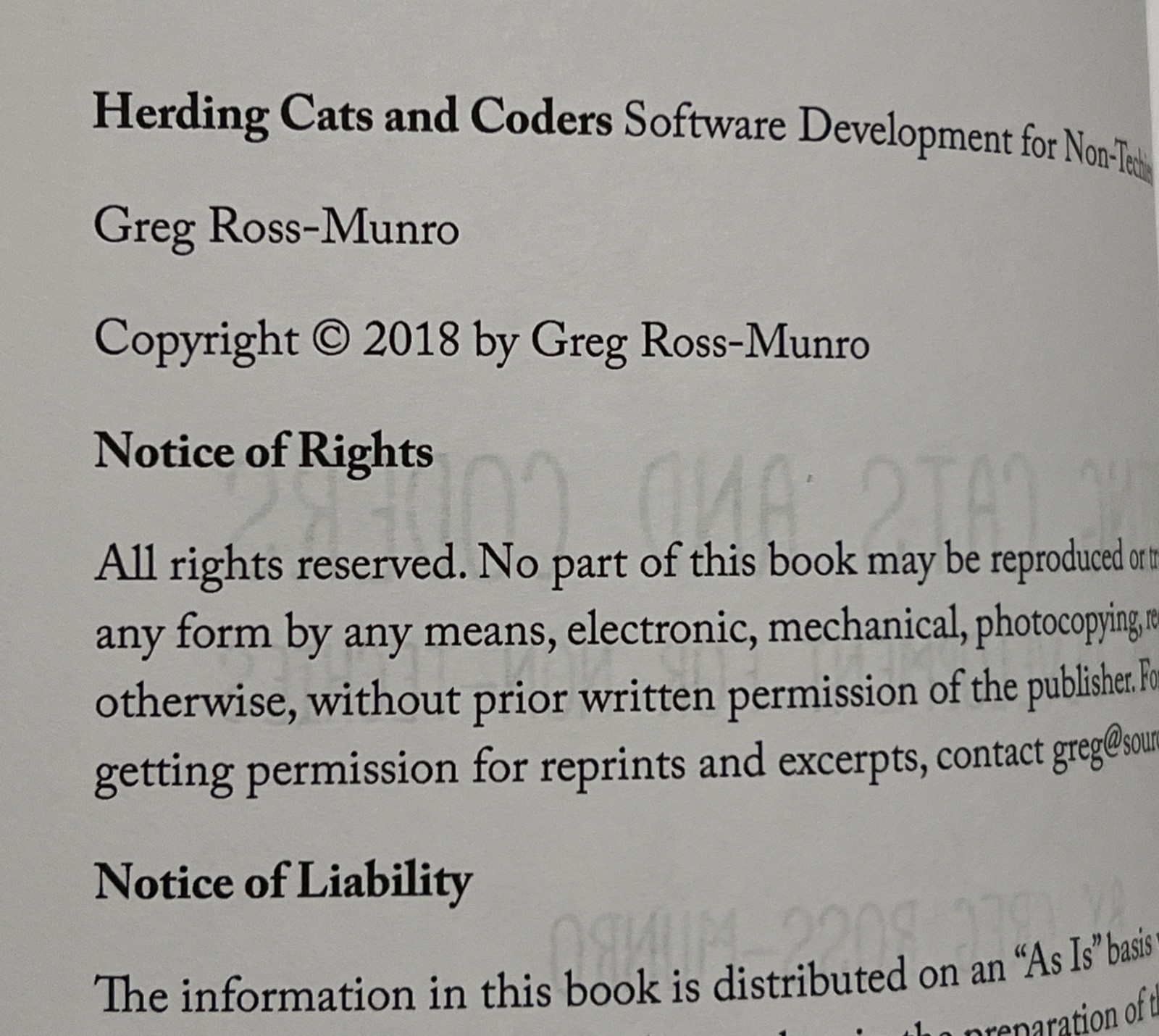 2010s Herding Cats and Coders Greg Ross-Munro Tech Management Guide Paperback
