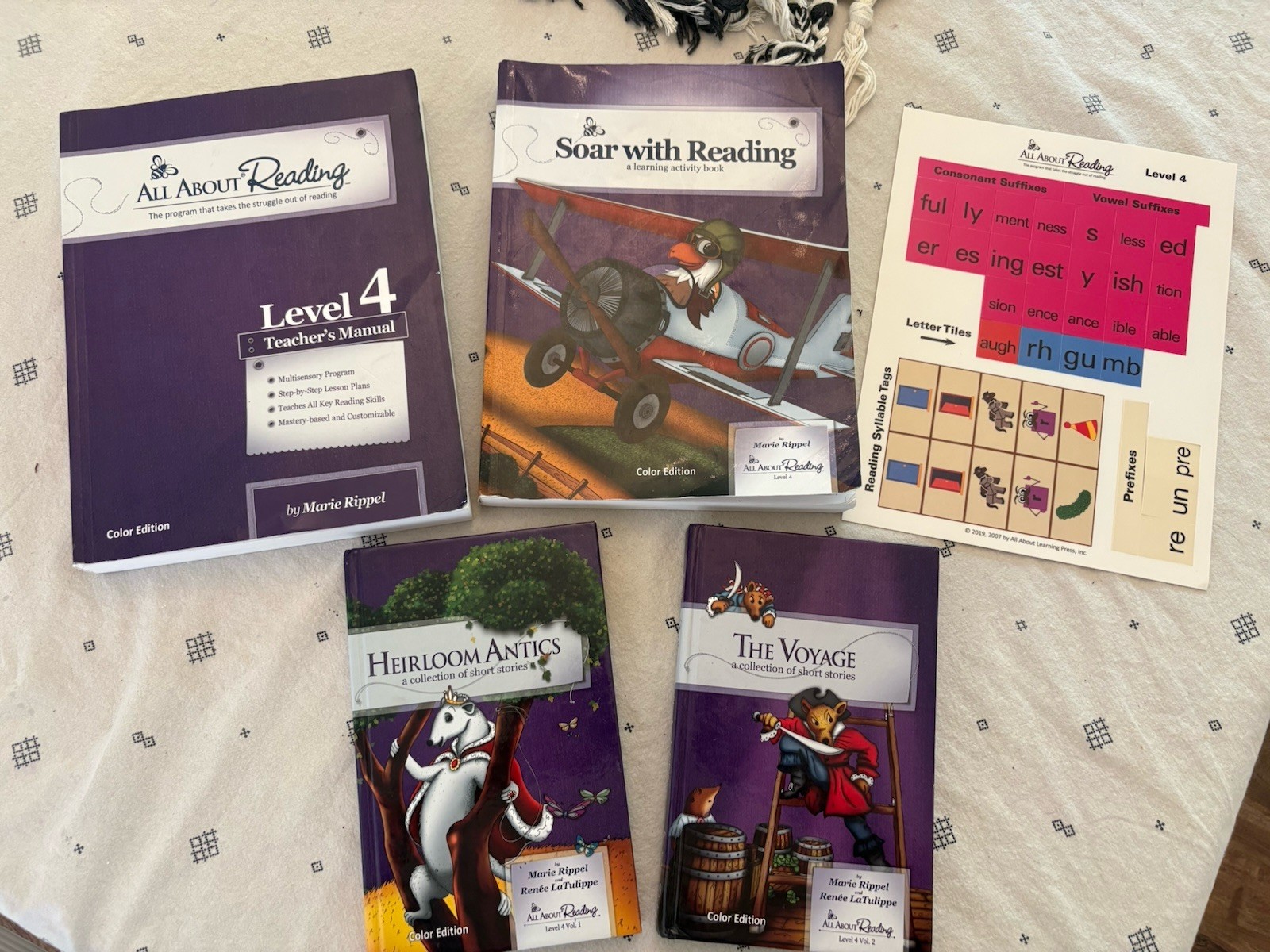 All About Reading Level 4 Teacher’s Manual, Activity Book, Anthologies, Color E…
