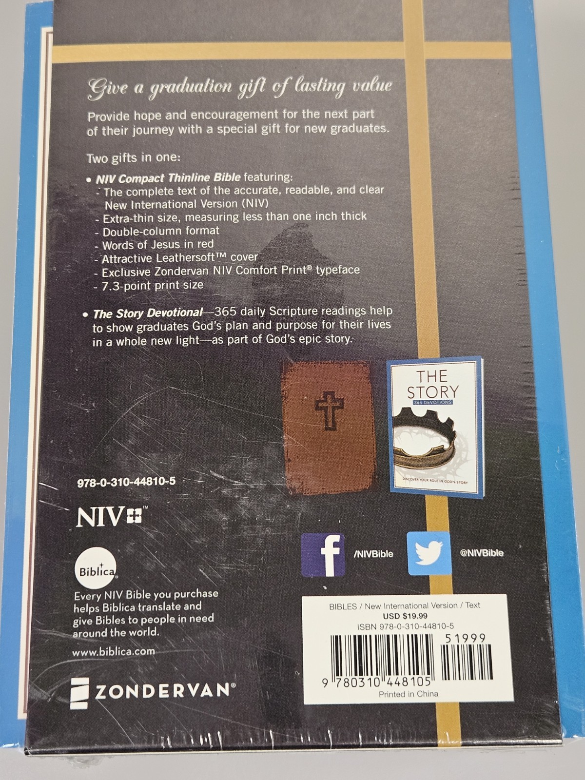 Bible Gift Pack NIV 356 Devotion Book Leather soft Cover Graduation Confirmation