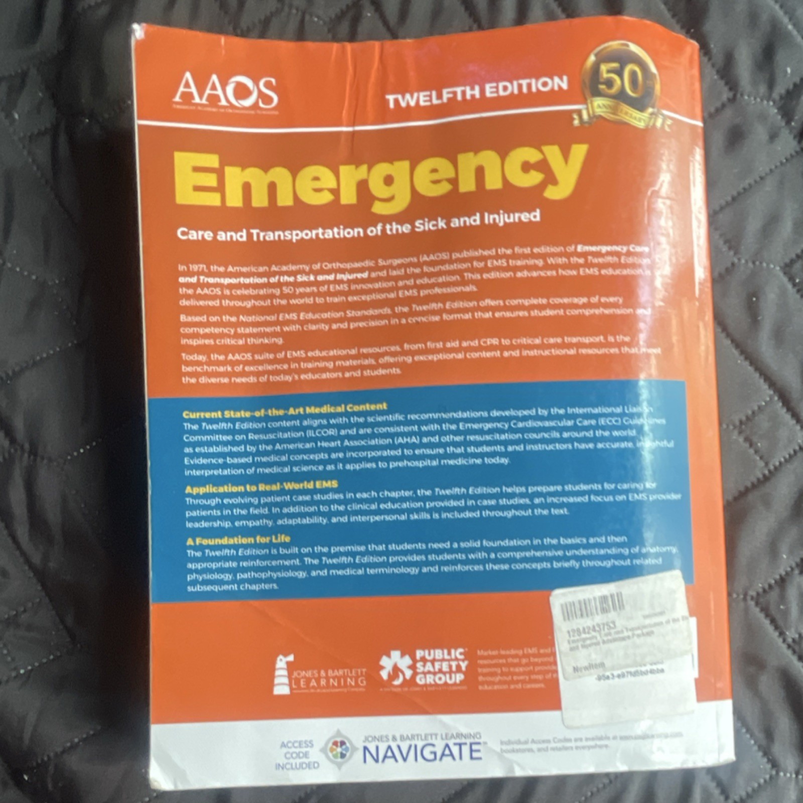 AAOS Emergency Care Twelfth Edition Pollak Hardcover 2021 Access Code