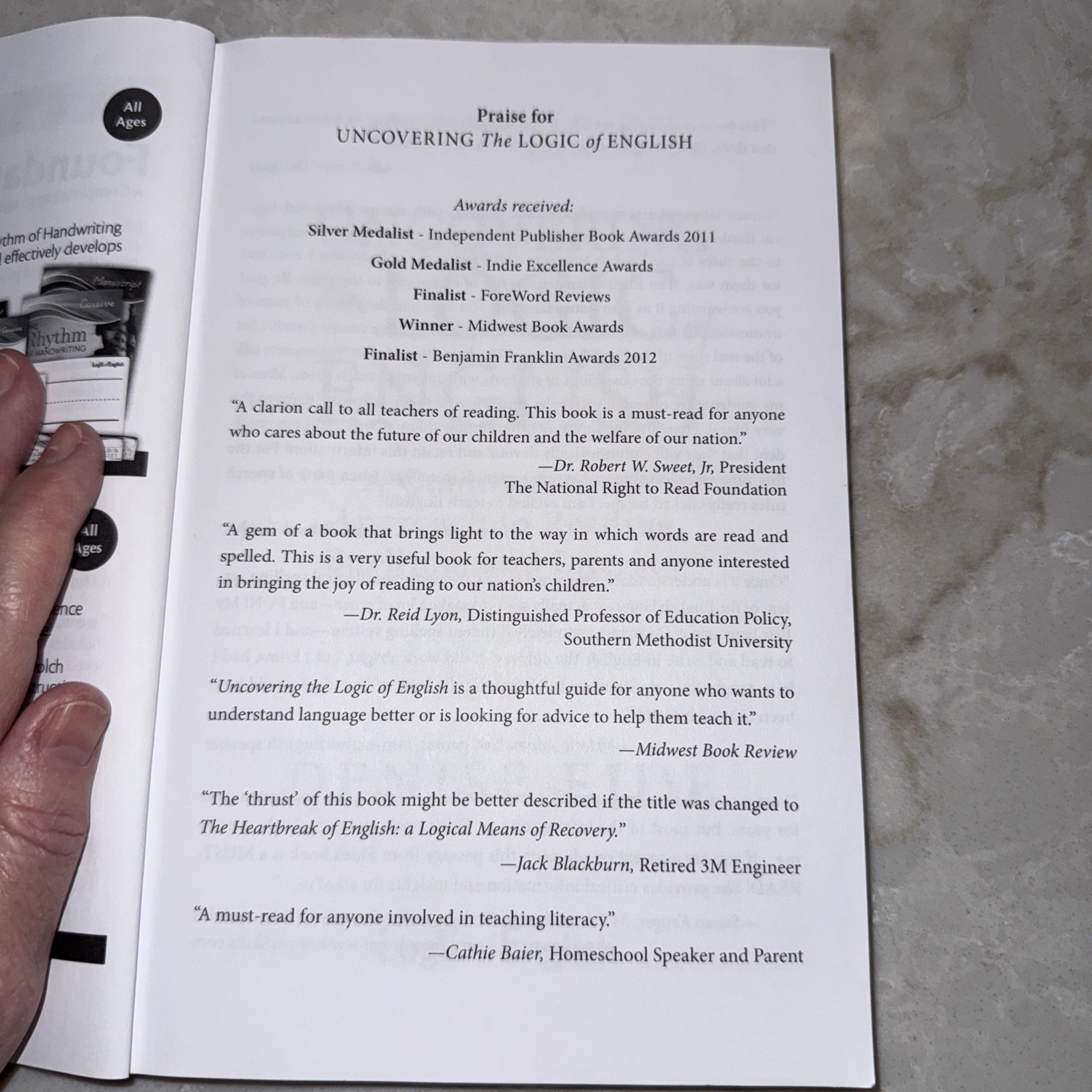 Uncovering the Logic of English: A Common-Sense Approach to Reading, Spelling,