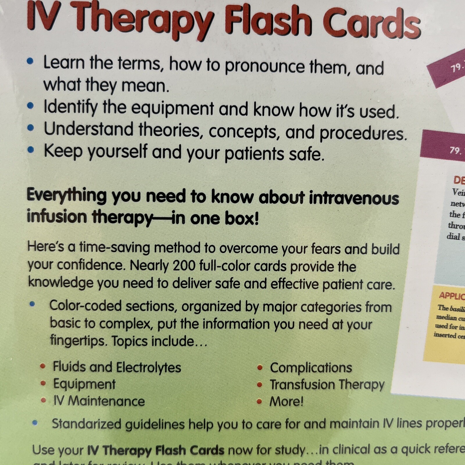 IV Therapy Flash Cards by Lynn D. Phillips Publisher F.A. Davis Sealed Box NEW