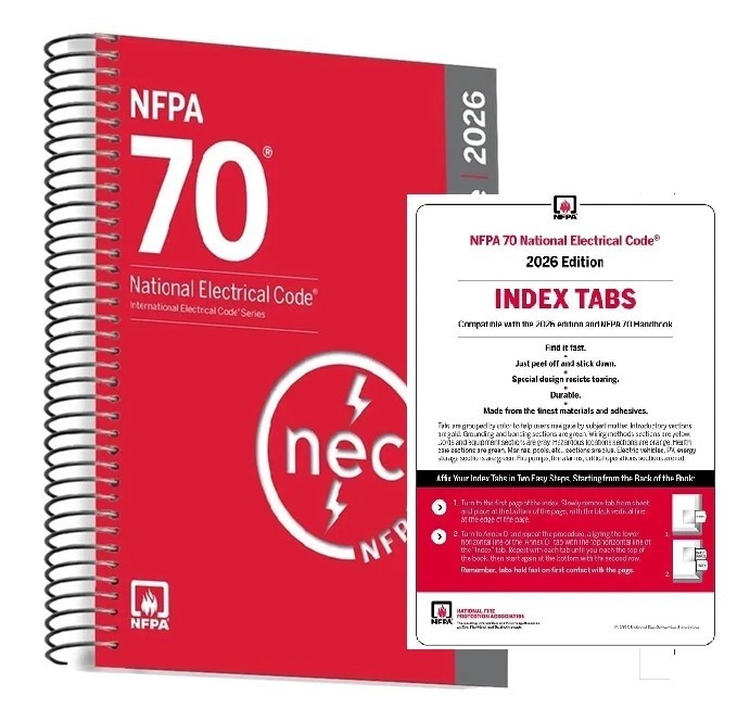 NFPA 70, National Electrical Code (NEC) 2026 Edition with Index Tab SPIRAL