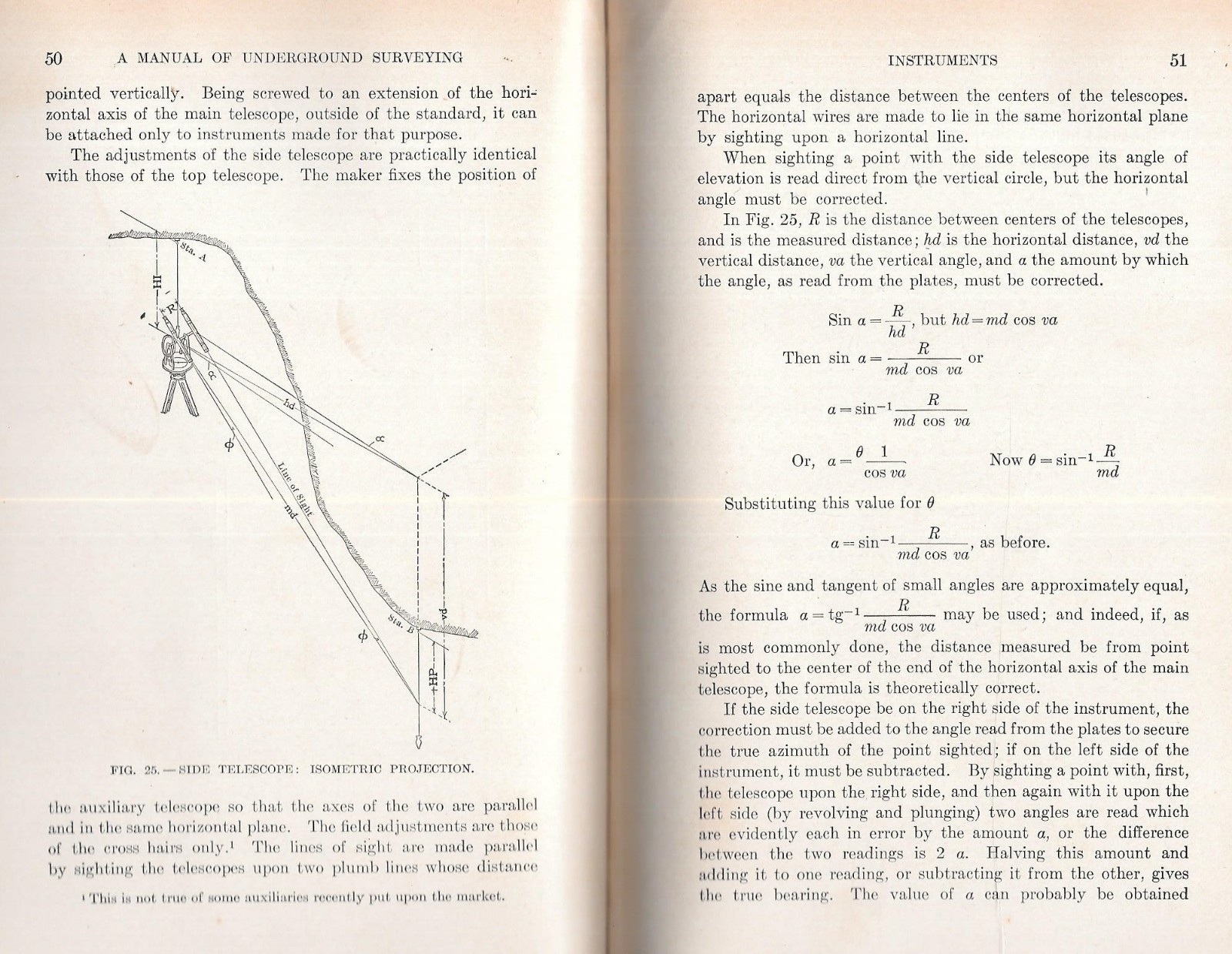“MANUAL OF UNDERGROUND SURVEYING” by L. W. Trumbull – 1910