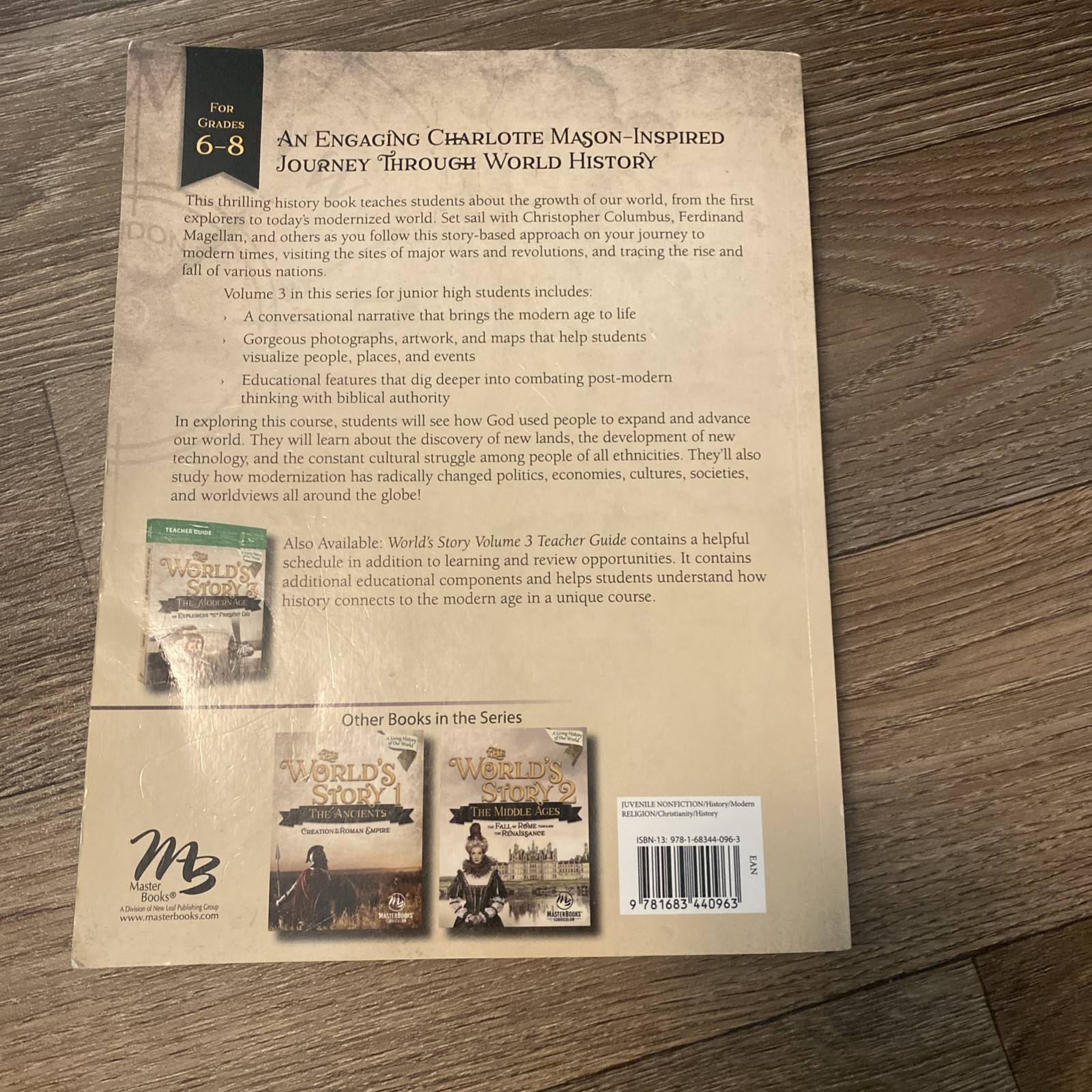 Master Books The World’s Story 3: Modern Age by Angela O’Dell History Textbook