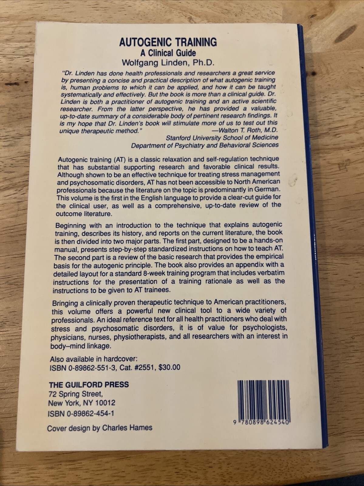 Autogenic Training: Clinical Guide by Linden Paperback