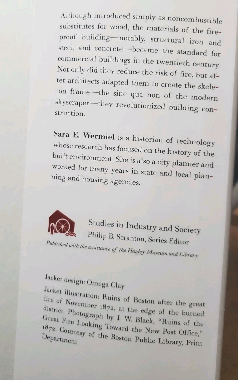 The Fireproof Building By Sara Wermiel Public Safety 2000 1st Edition HC DJ