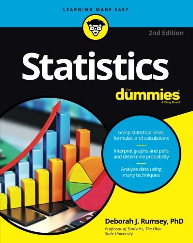STATISTICS FOR DUMMIES (FOR DUMMIES (MATH & SCIENCE)) By Deborah J. Rumsey *NEW*