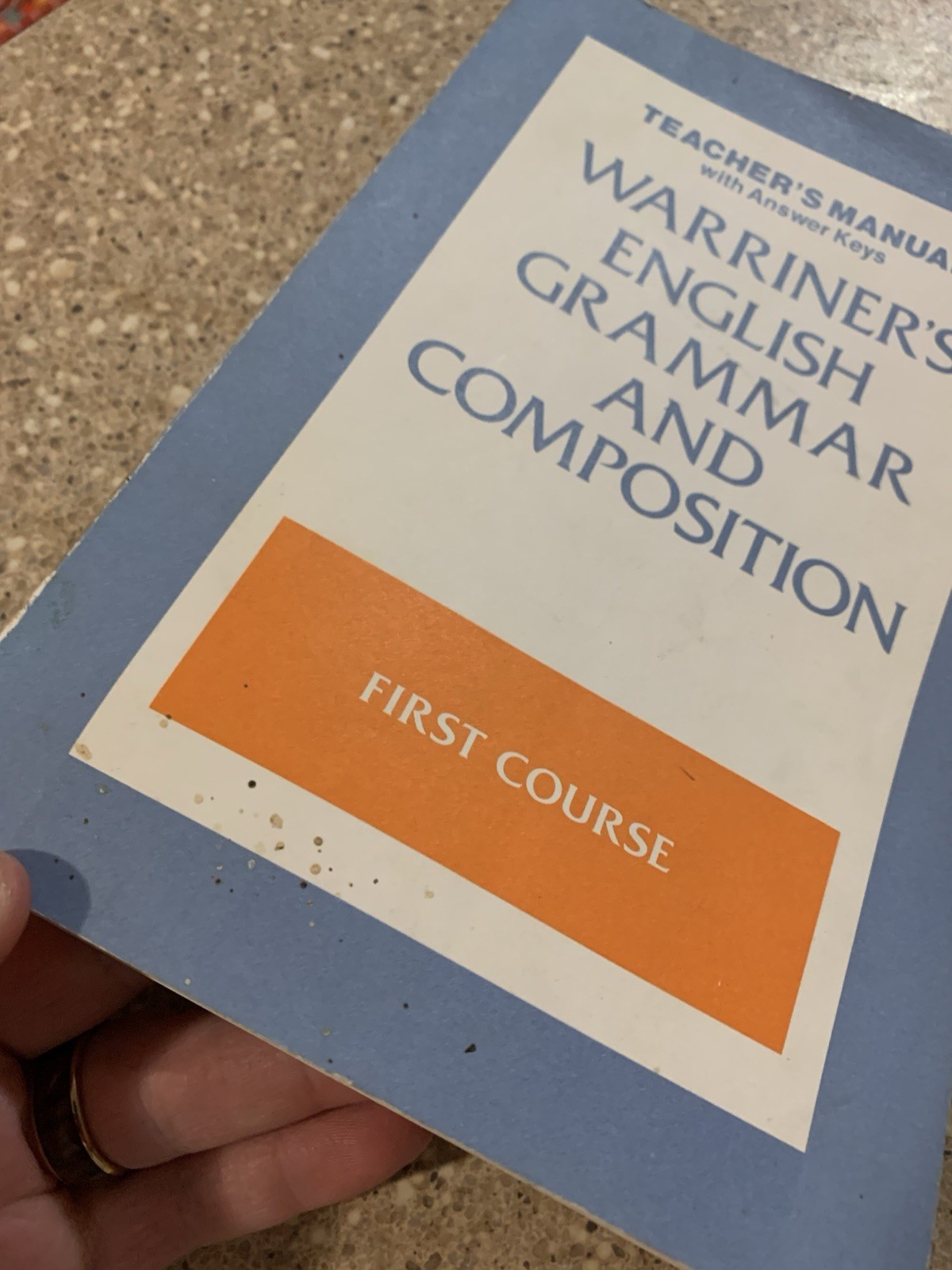 Vintage Teacher’s Manual – Warriner’s English Grammar Composition First Course