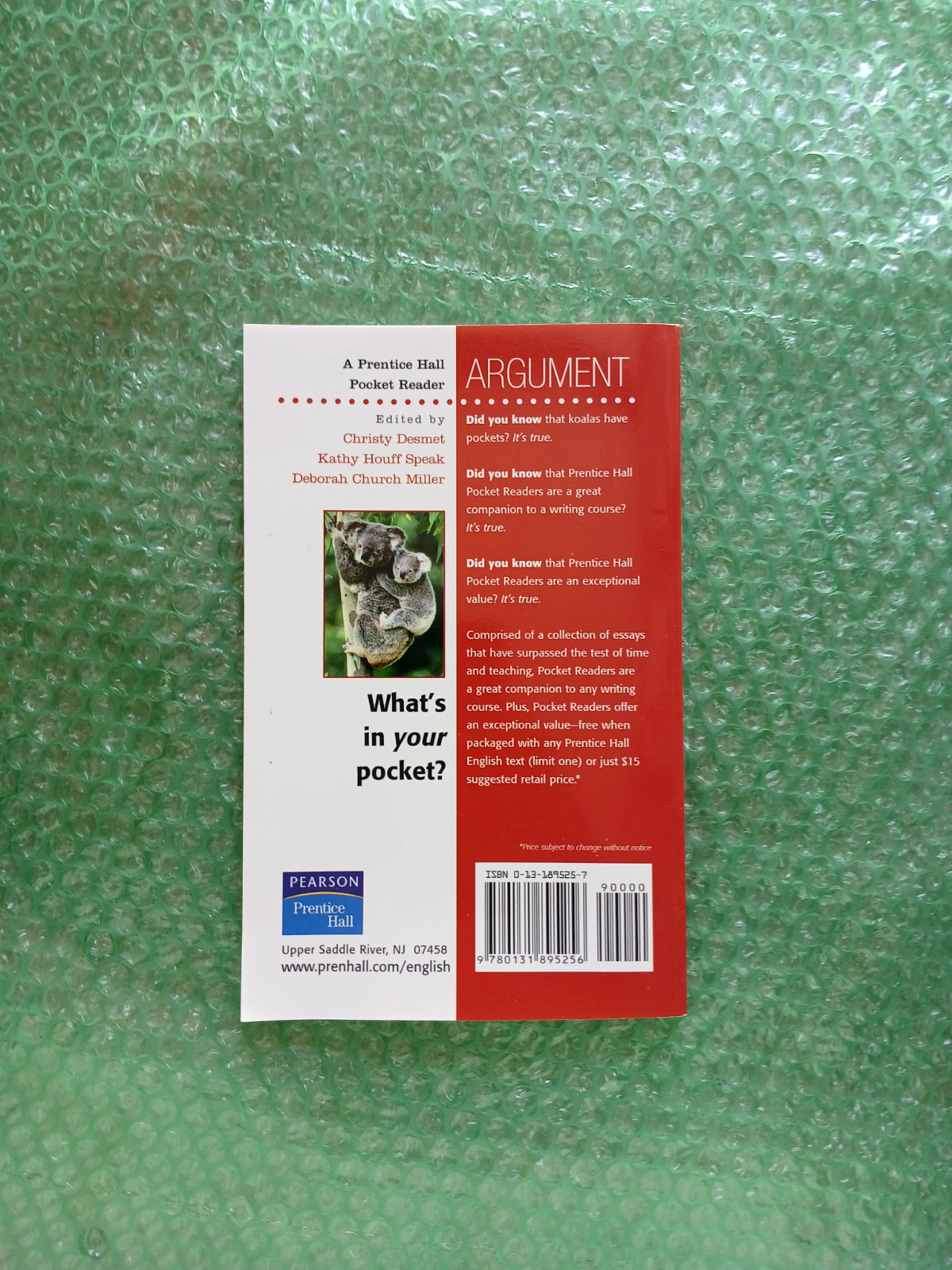A Prentice Hall Pocket Reader Ser.: Argument : A Prentice Hall Pocket Reader by