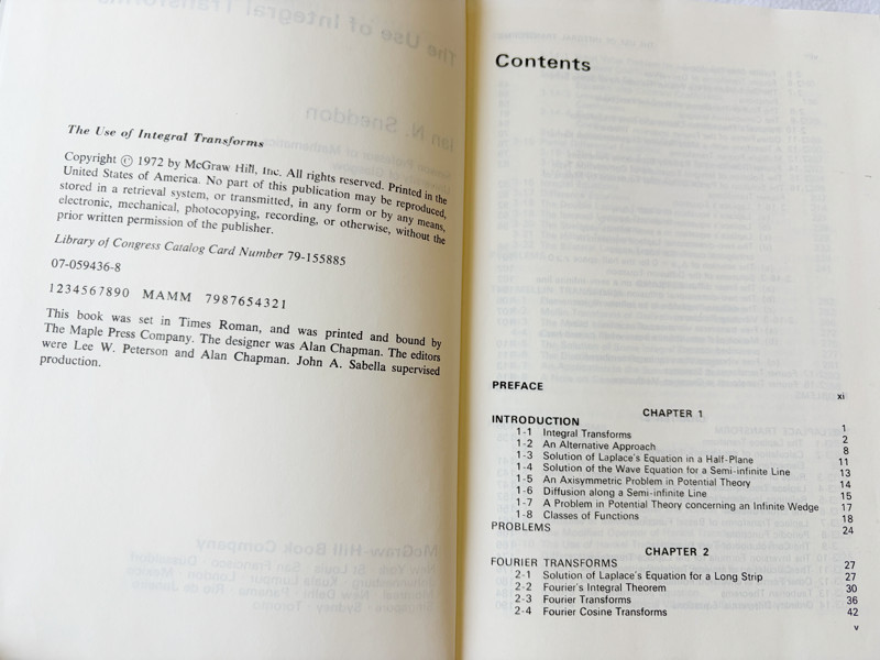 1972 HC The Use of Integral Transforms by Ian N. Sneddon