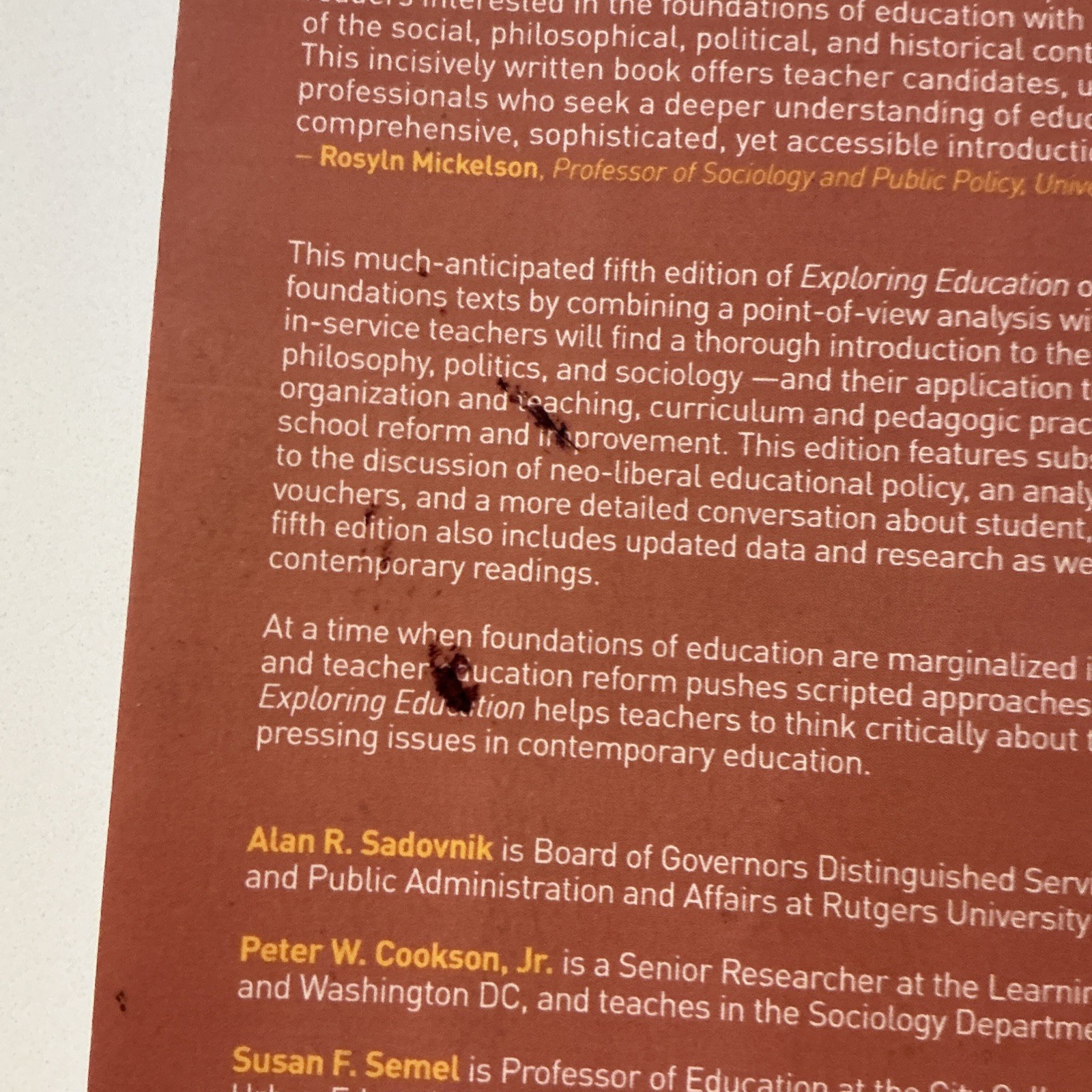 Exploring Education: An Introduction to the Foundations of Education by Sadovnik