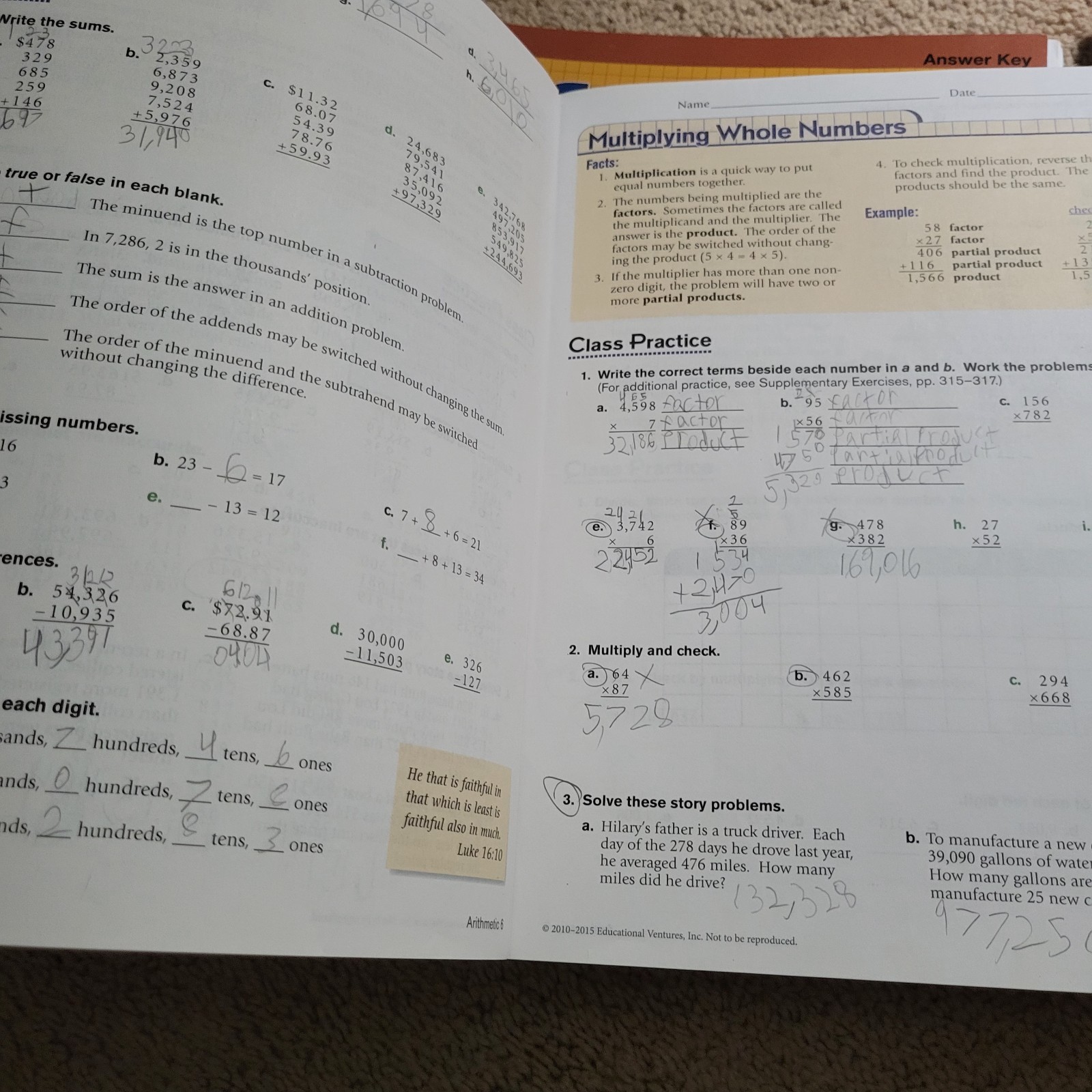 Abeka 6th Grade Math Set, 4th Edition, Teacher Keys and Student Books