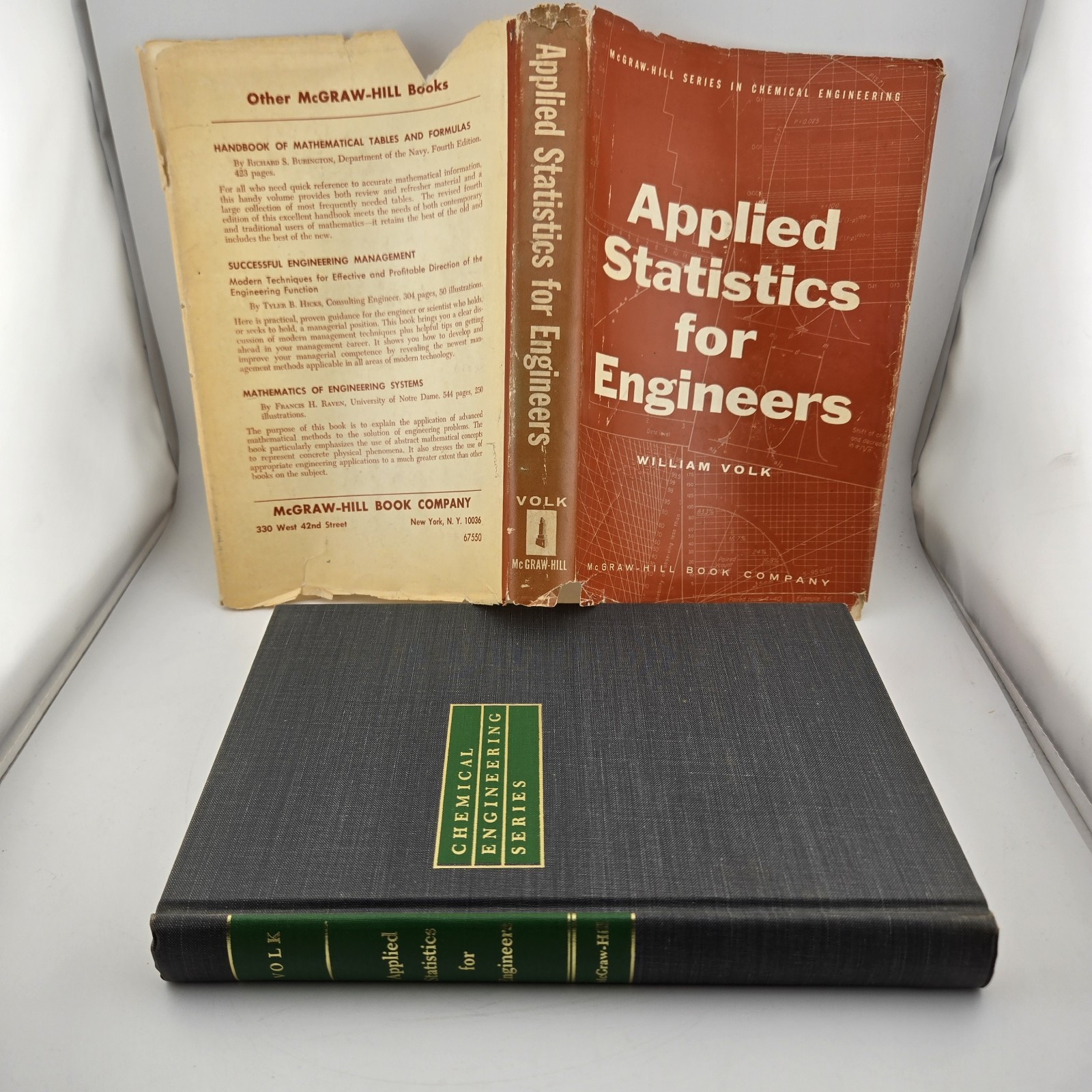 Applied Statistics for Engineers William Volk 1958 McGraw-Hill 1st Ed Dust…