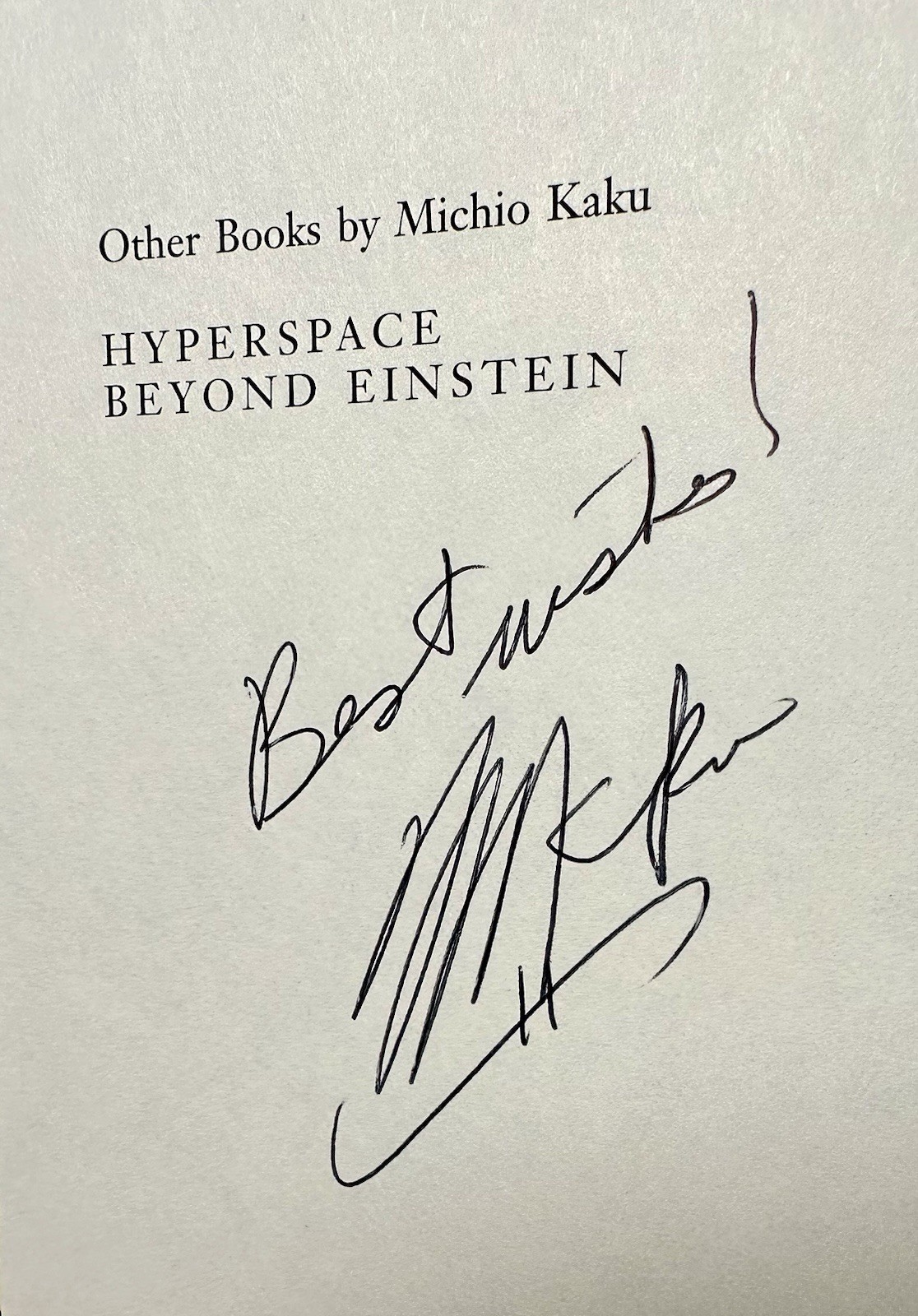 MICHIO KAKU SIGNED Book Visions 1st Edition 1st Printing Hardcover Inscribed