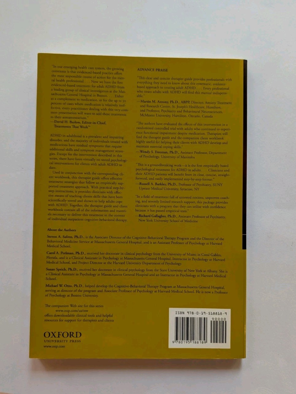 Mastering Your Adult ADHD Therapist Guide Cognitive-Behavioral Treatment Program