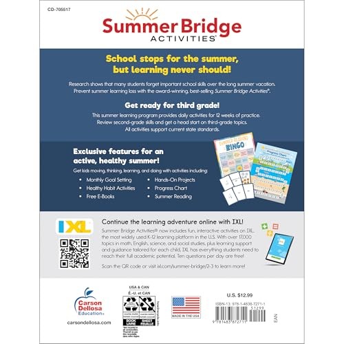 Summer Learning Workbook 2nd to 3rd Grade 160 Pages Fun Activities and Progre…