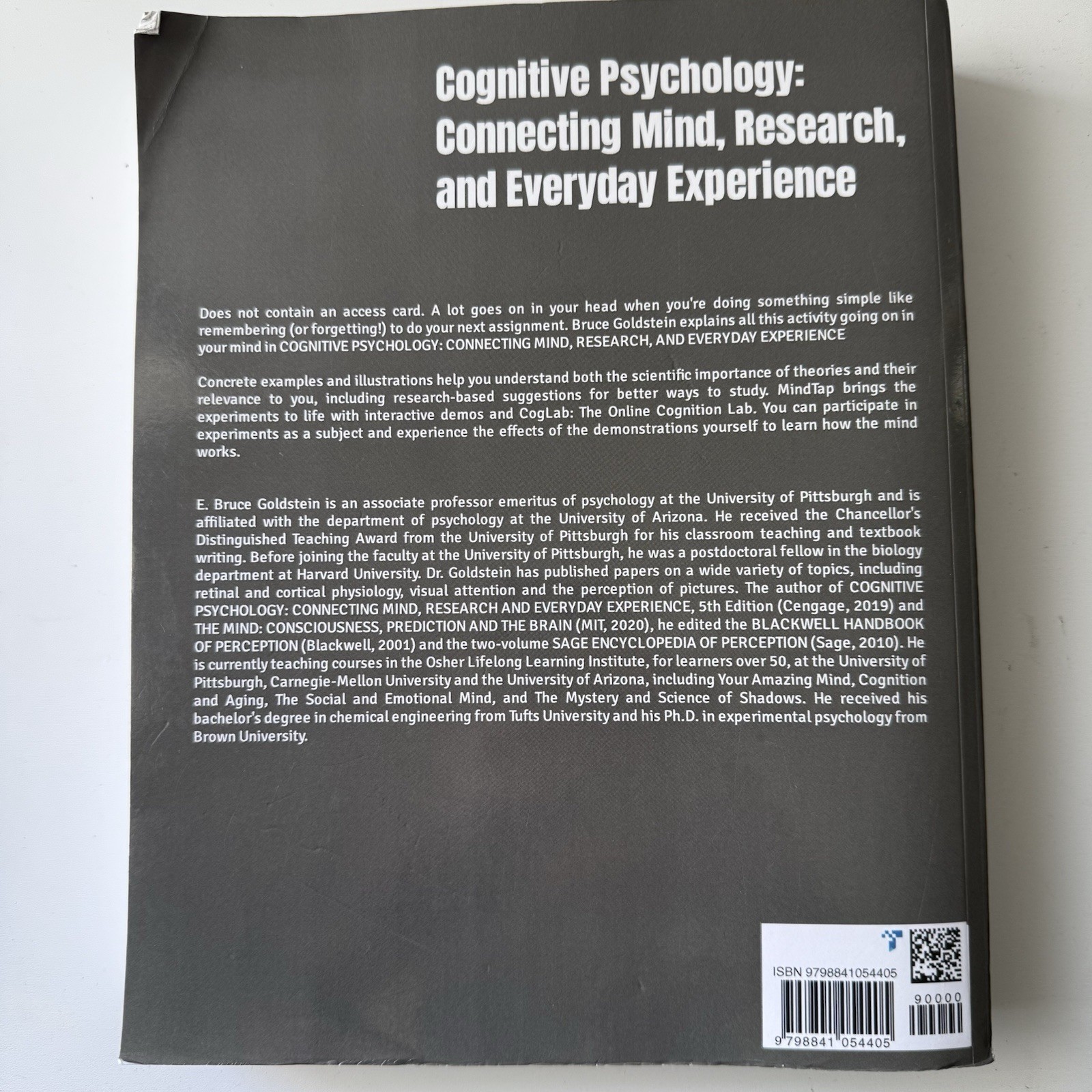 Cognitive Psychology: Connecting Mind, Research, and Everyday Experience (MindT