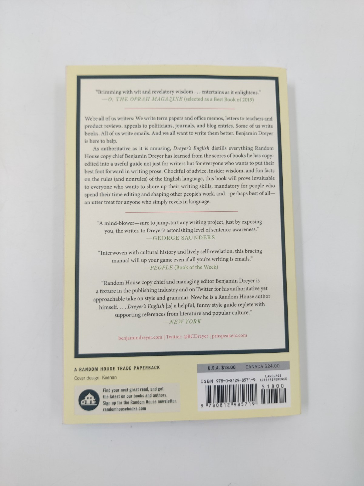 Dreyer’s English: An Utterly Correct Guide to Clarity and Style By Benjamin Drey