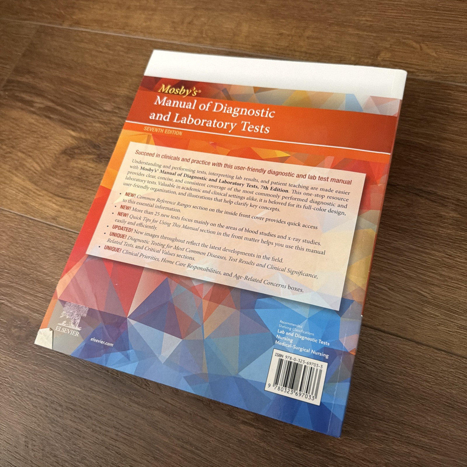 Mosby’s Manual Diagnostic & Laboratory Tests 7th Ed Pagana 2021 Paperback