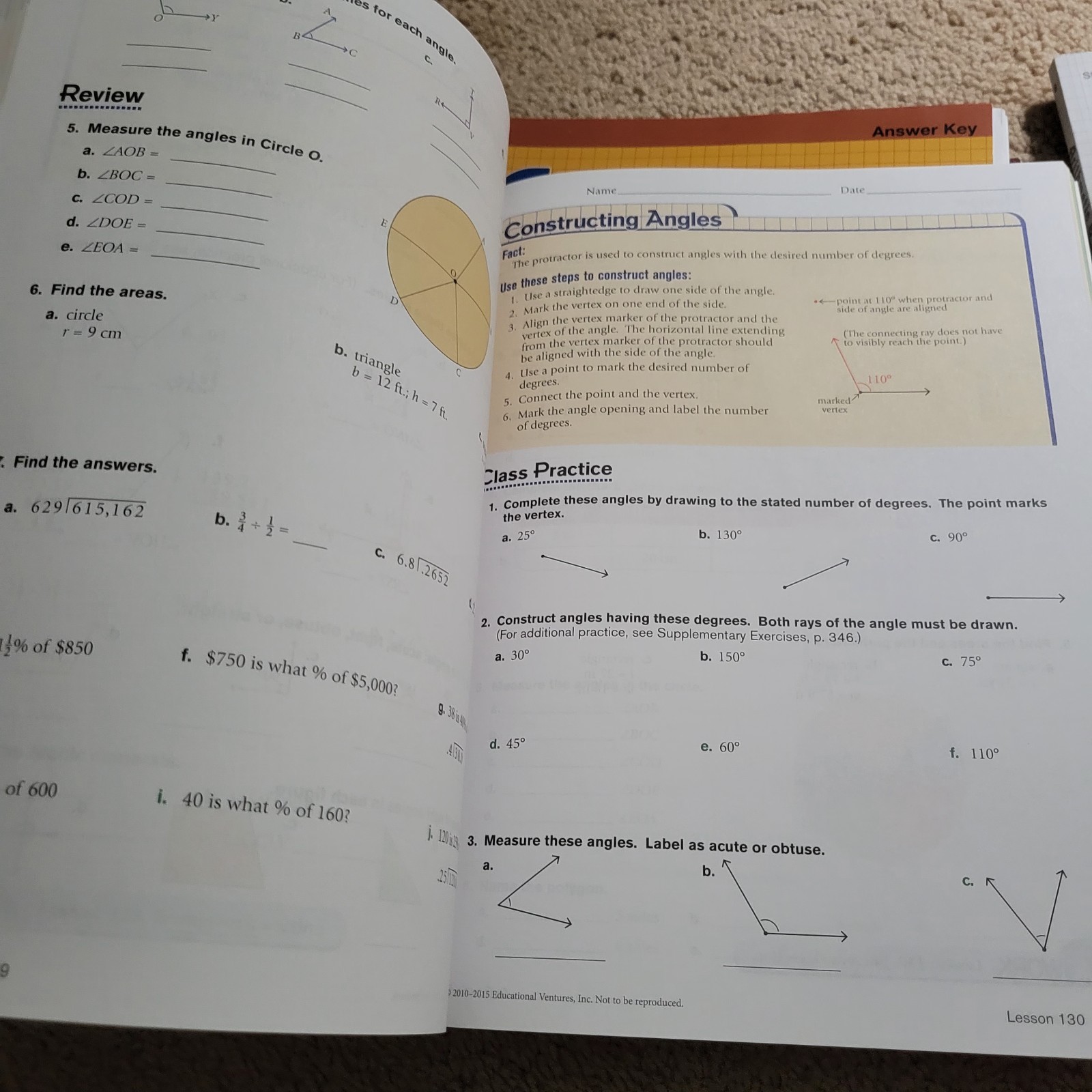 Abeka 6th Grade Math Set, 4th Edition, Teacher Keys and Student Books