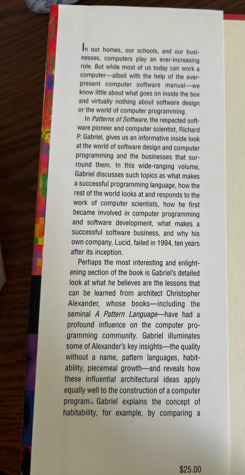Patterns of Software: Tales from the Software Community 1996 Richard Gabriel