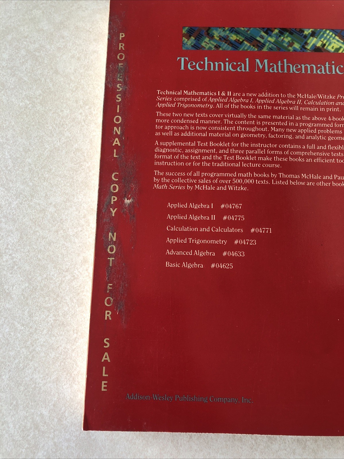 Technical Mathematics II – Paperback, by McHale; Witzke – Professional Copy