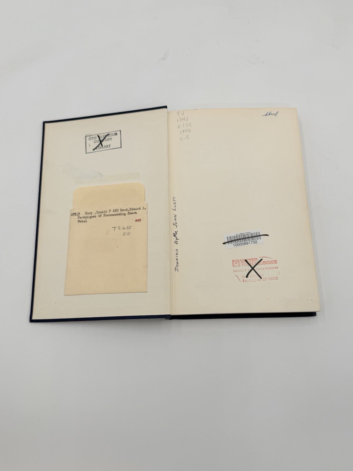VTG 1958 Techniques of Press working Sheet Metal Textbook Eary Reed HC Prentice