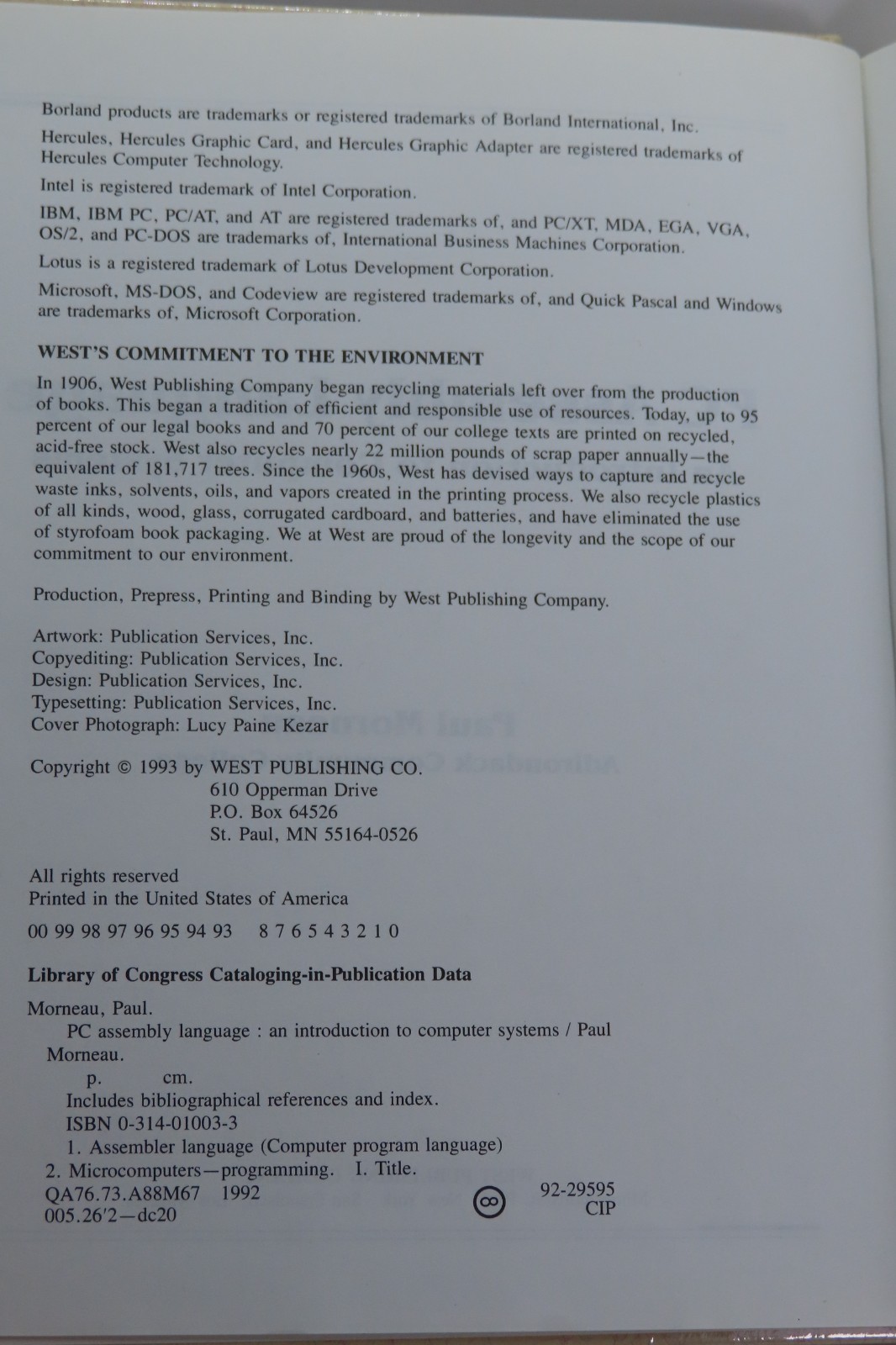 PC Assembly Language : An Introduction to Computer Systems by Paul Morneau HC