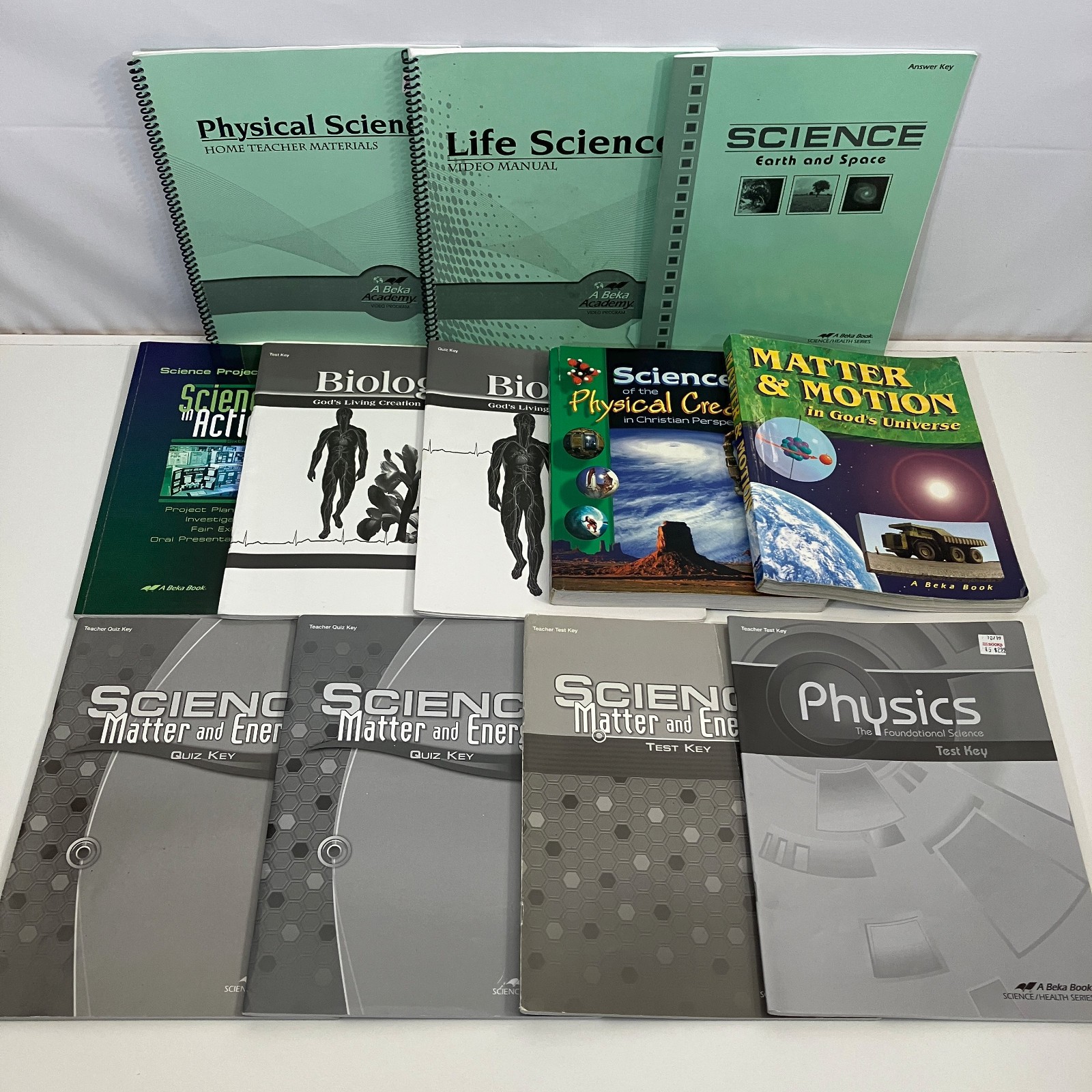 11 Abeka High School Science Biology Physics Homeschooling Curriculum Books