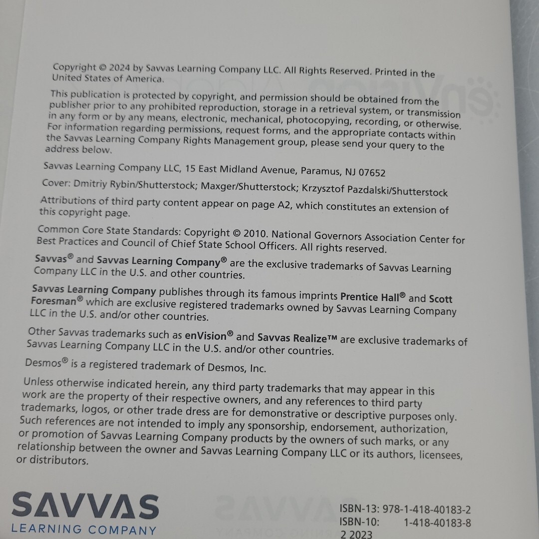 Savvas enVision Algebra 2 Common Core 2024 Student Edition & Companion Workbook