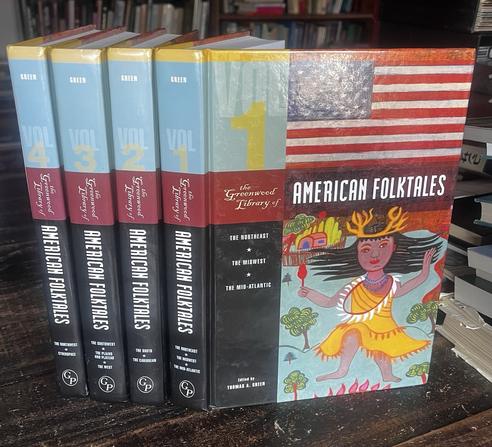 4 Volume Greenwood Library of American Folktales Folklore Mythology Book Set