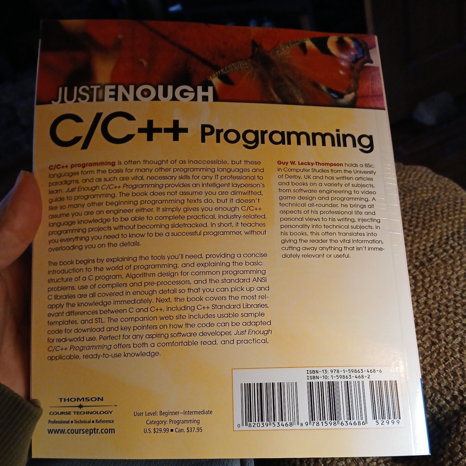 Just Enough C/C++ Programming by Guy W. Lecky-Thompson (2007, Perfect)