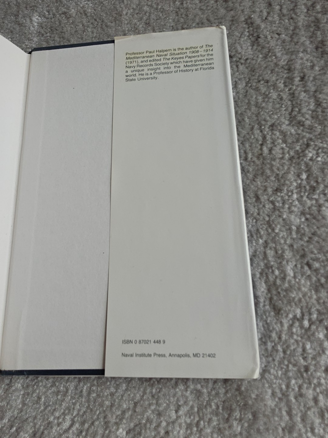 THE NAVAL WAR IN THE MEDITERRANEAN, 1914-1918 By Paul G. Halpern – Hardcover VG+