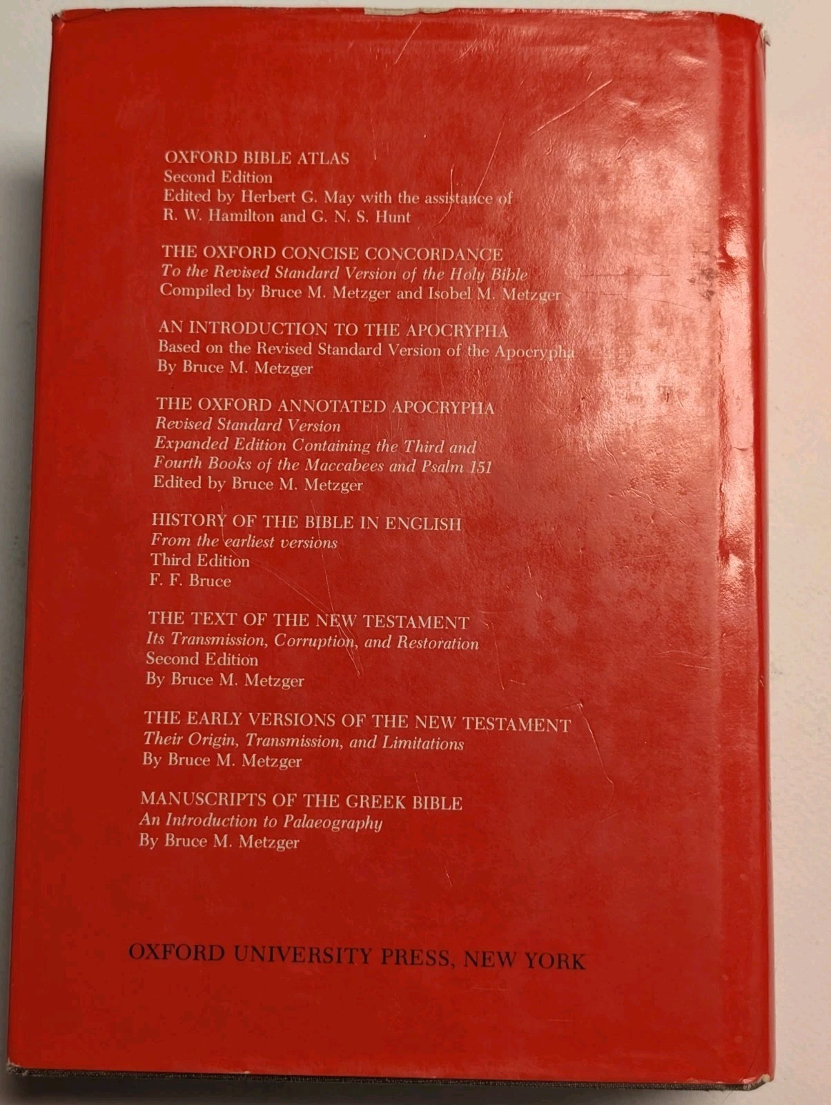 New Oxford Annotated Bible with Apocrypha RSV Hardcover 1977 EXPANDED EDITION